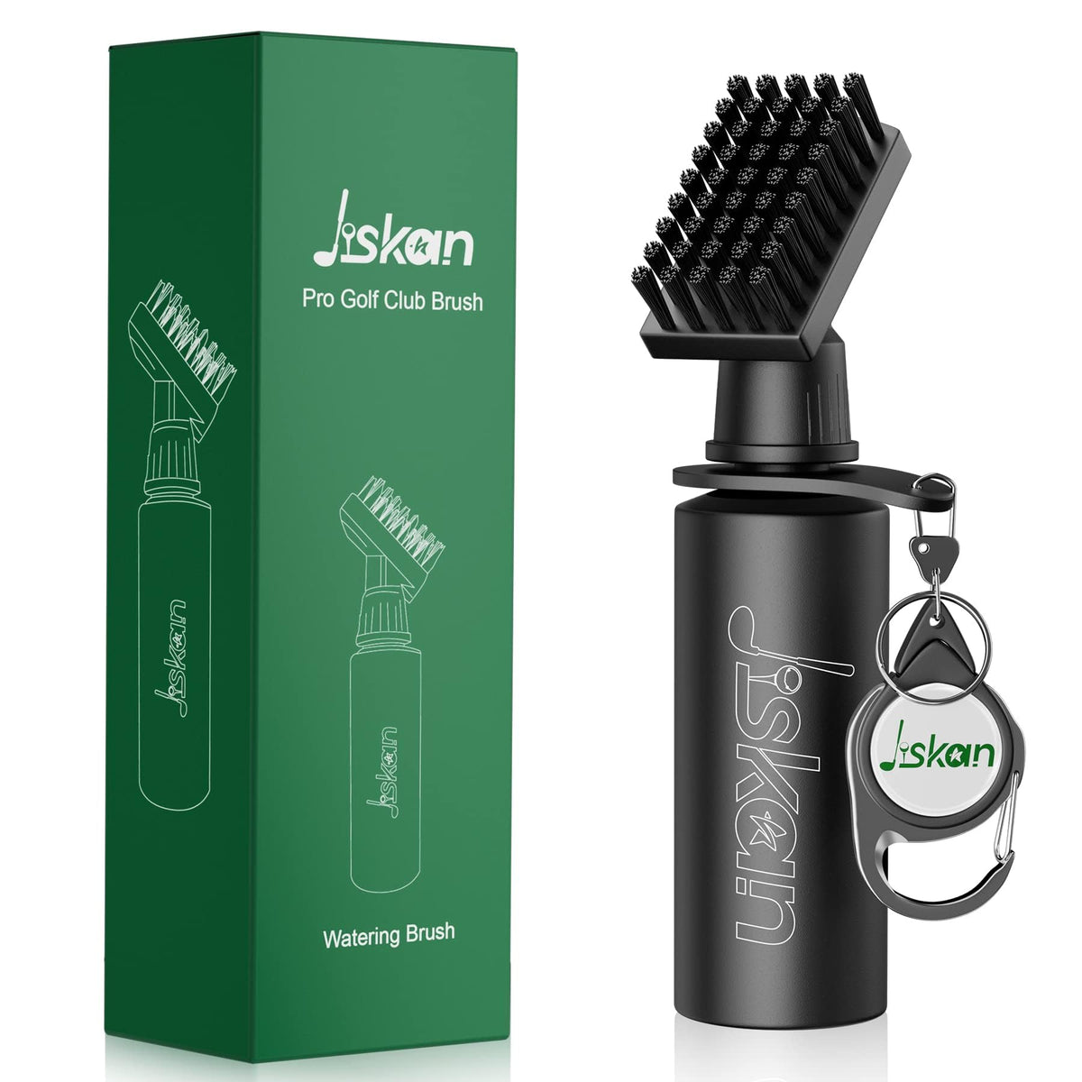 Jiskan Pro Golf Club Brush Cleaner with Retainer Clip and Squeeze Water Bottle 7.5 Inches Holds 4 Ounces of Water, Essentials Golf Accessories for Men Best Gifts for Men 🍁 All In One Marketplace Canada