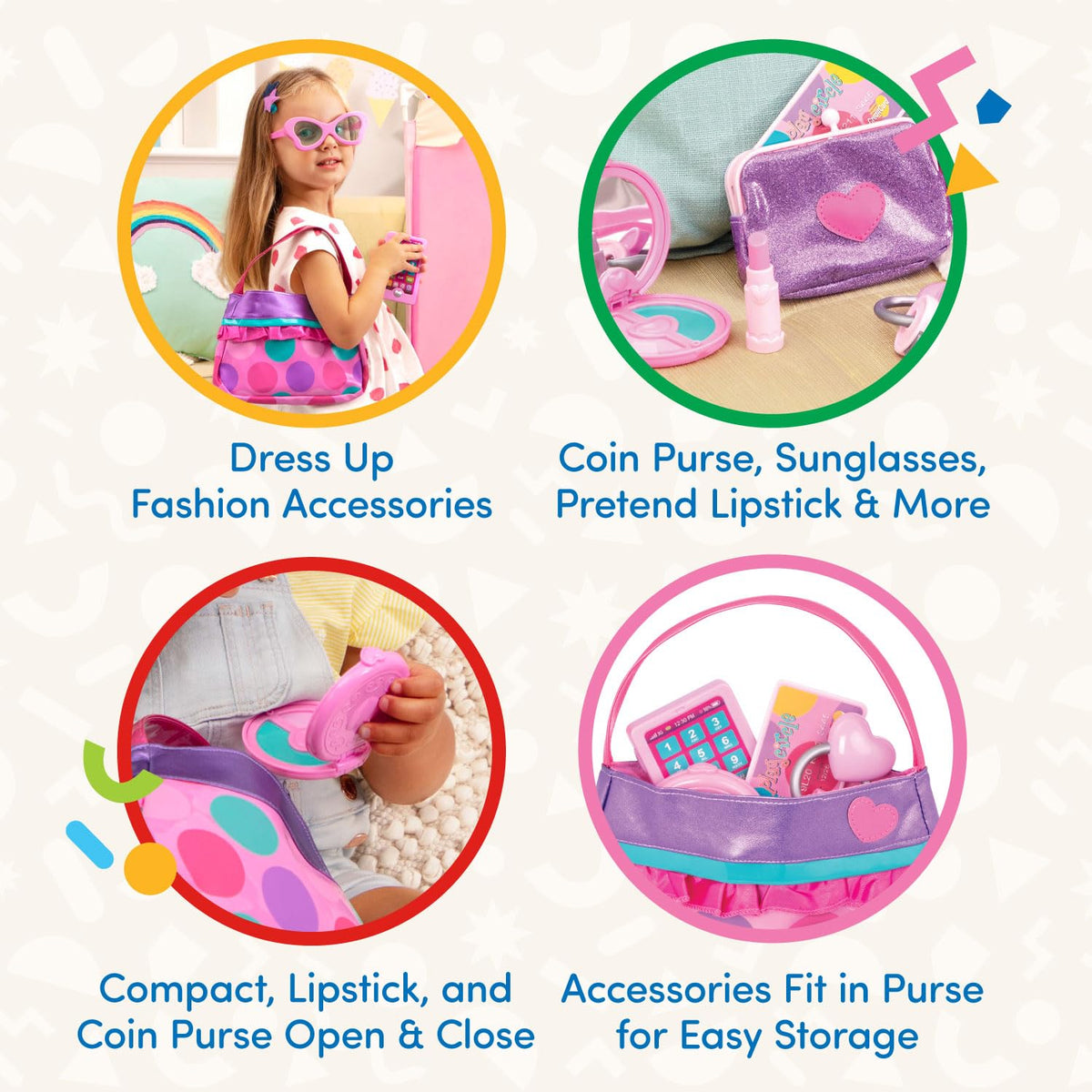 Battat Toy Purse, Play Circle Princess Purse Set, Dress-Up Play, Playset 🍁 All In One Marketplace Canada
