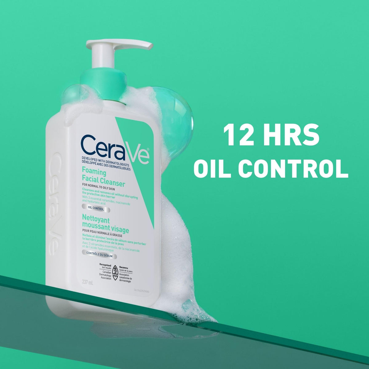 CeraVe Foaming Face Wash, Gel Face Cleanser for Normal to Oily Skin, Removes Excess Oil & Dirt, with Hyaluronic Acid, Niacinamide & Ceramides, Fragrance-Free, Recommended by Dermatologists, 562mL 🍁 All In One Marketplace Canada