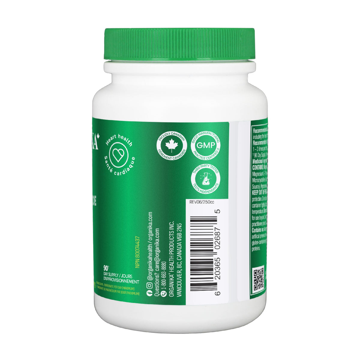 Organika Magnesium L-Threonate- High Absorption to Boost Magnesium Levels- 90vcaps 🍁 All In One Marketplace Canada