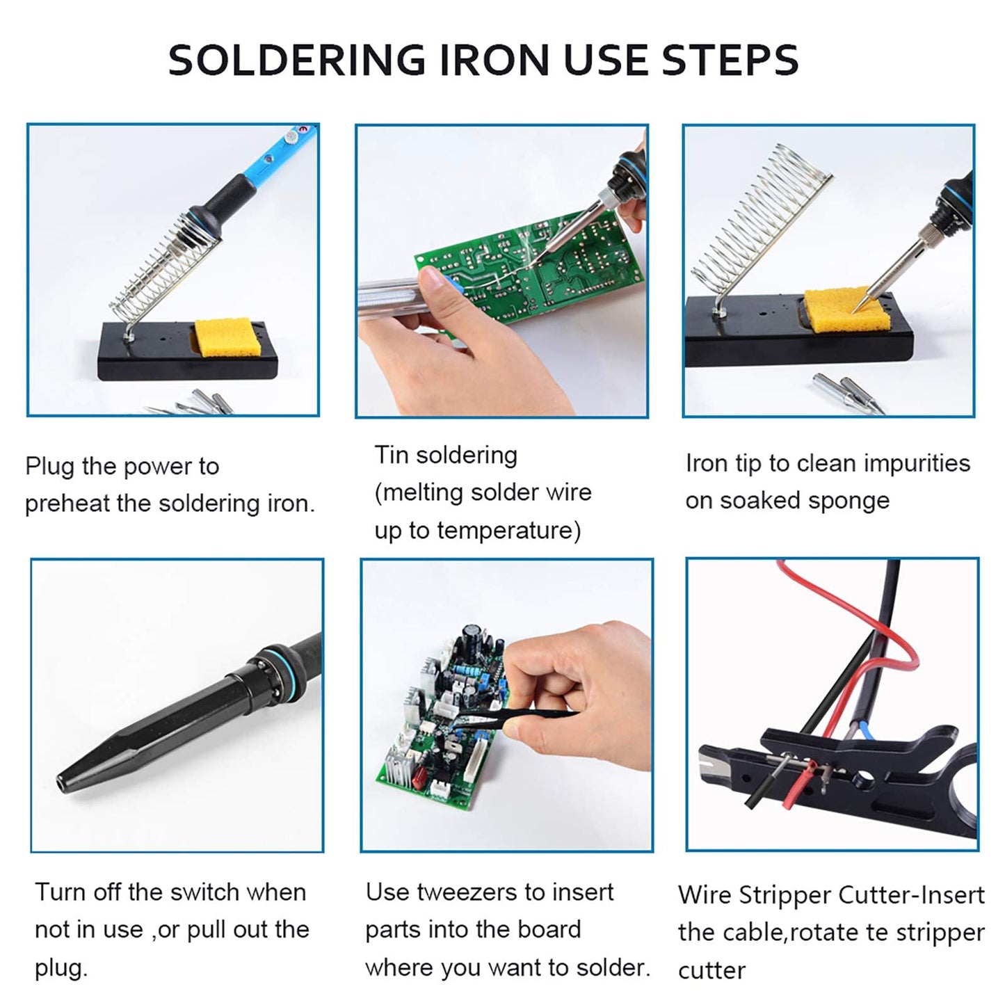 HANDSKIT Soldering Iron Kit, 60W Adjustable Temperature Welding Tool, 5pcs Soldering Iron Tip, Soldering Iron Stand, Desoldering Pump, Tweezers, Solder Wire, Carry Bag 🍁 All In One Marketplace Canada