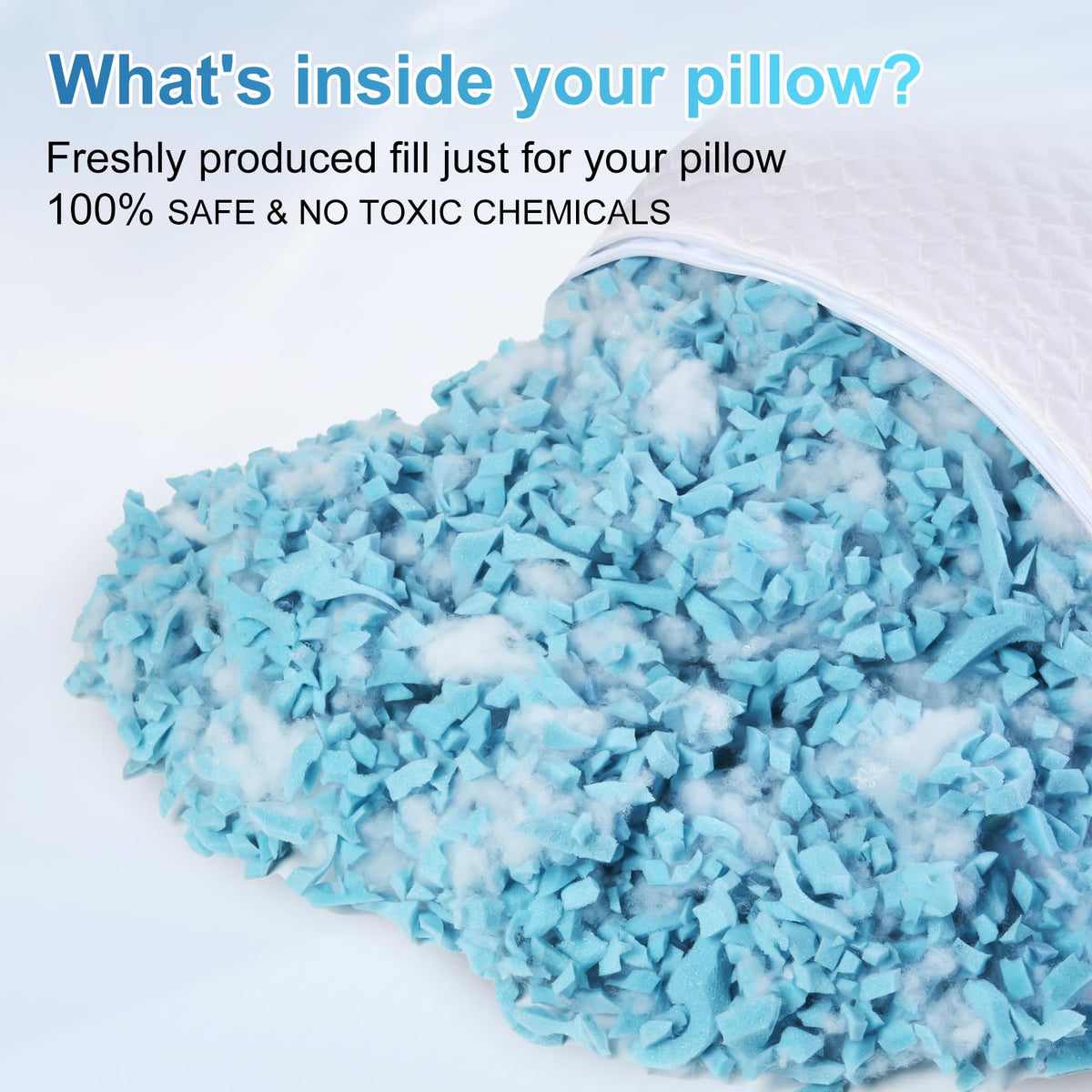 NTCOCO Cooling Bed Pillows Queen Size Pack of 2 for Sleeping Shredded Memory Foam Bed Pillows Adjustable Gel for Side Stomach Back Sleepers Washable Removable Cover Cover 🍁 All In One Marketplace Canada
