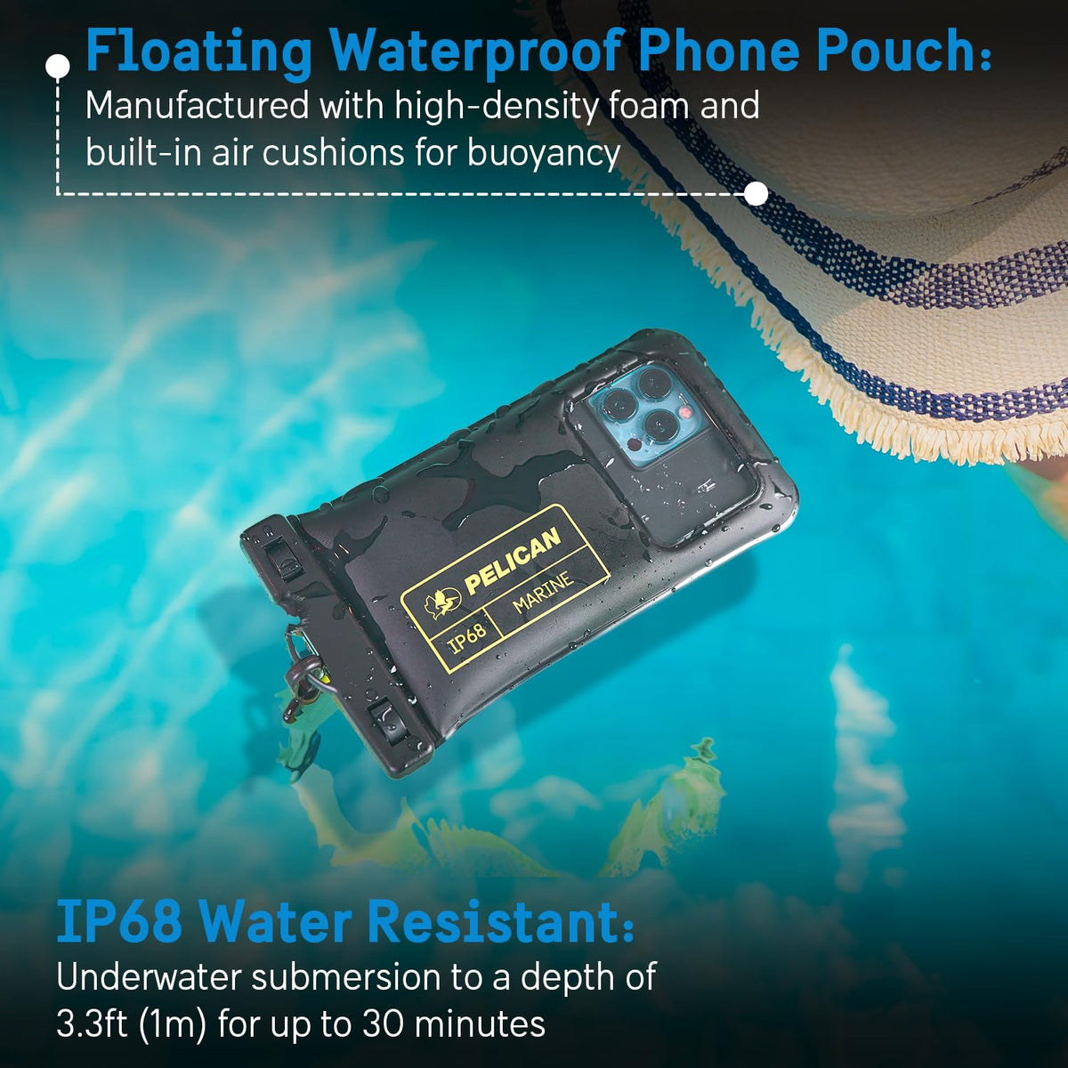 Pelican 2 Pack Marine Waterproof Phone Pouch (Regular) -Black/Hi-Vis Yellow 🍁 All In One Marketplace Canada