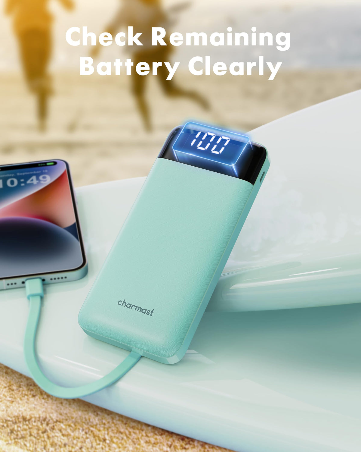 Charmast Portable Charger with Built in Cables, Power Bank with Cords Wires, Slim 10000mAh Travel Battery Pack 6 Outputs 3 Inputs 3A Fast Charging for Samsung Google Pixel LG Moto iPhone iPad 🍁 All In One Marketplace Canada
