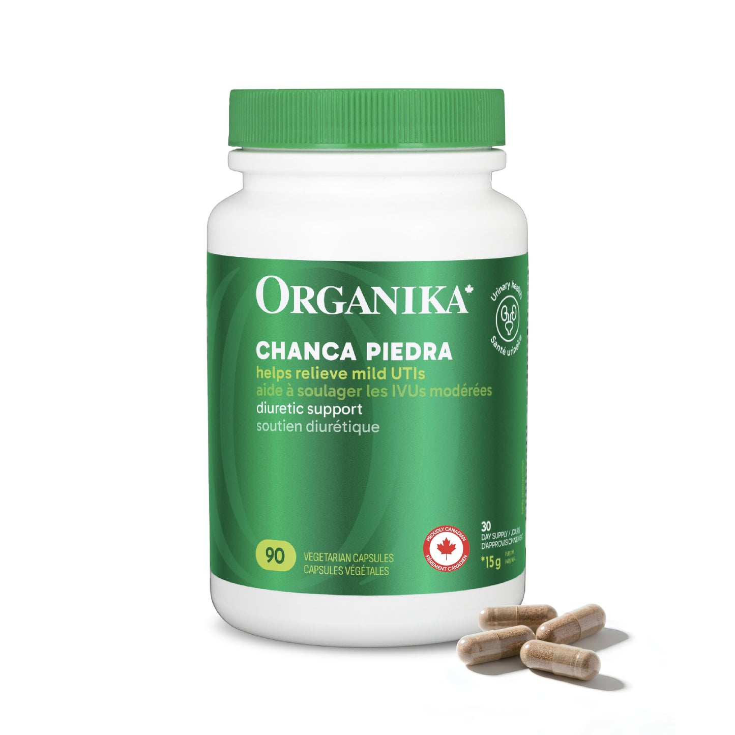 Organika Canadian-Made Chanca Piedra 500 mg - UTI Support | Kidney, Gallblader and Urinary Support, Cleansing- 90 vcaps 🍁 All In One Marketplace Canada
