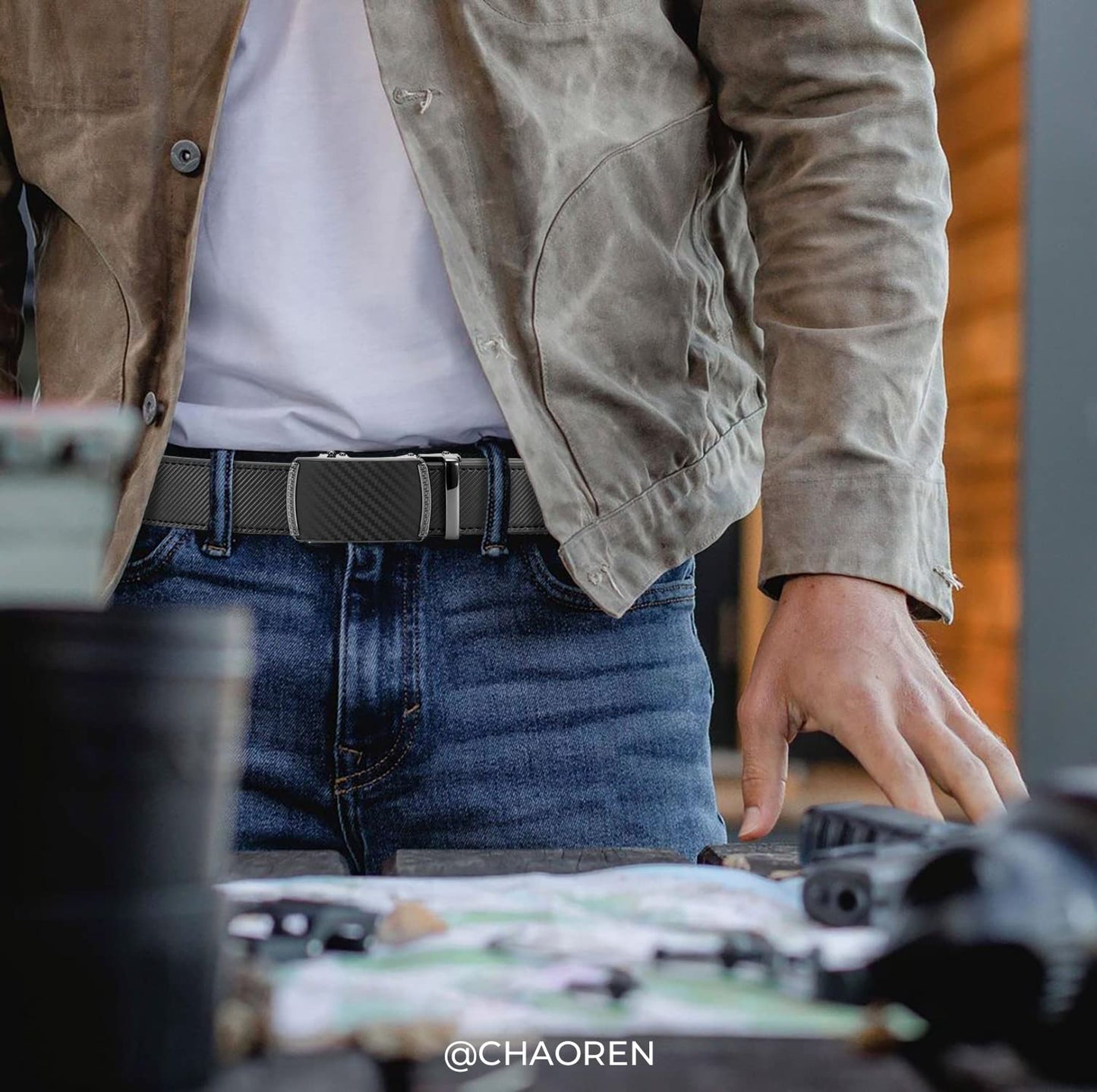CHAOREN Mens Belt Leather Belts for Men Ratchet Belt, Customizable Fit (35mm) 🍁 All In One Marketplace Canada