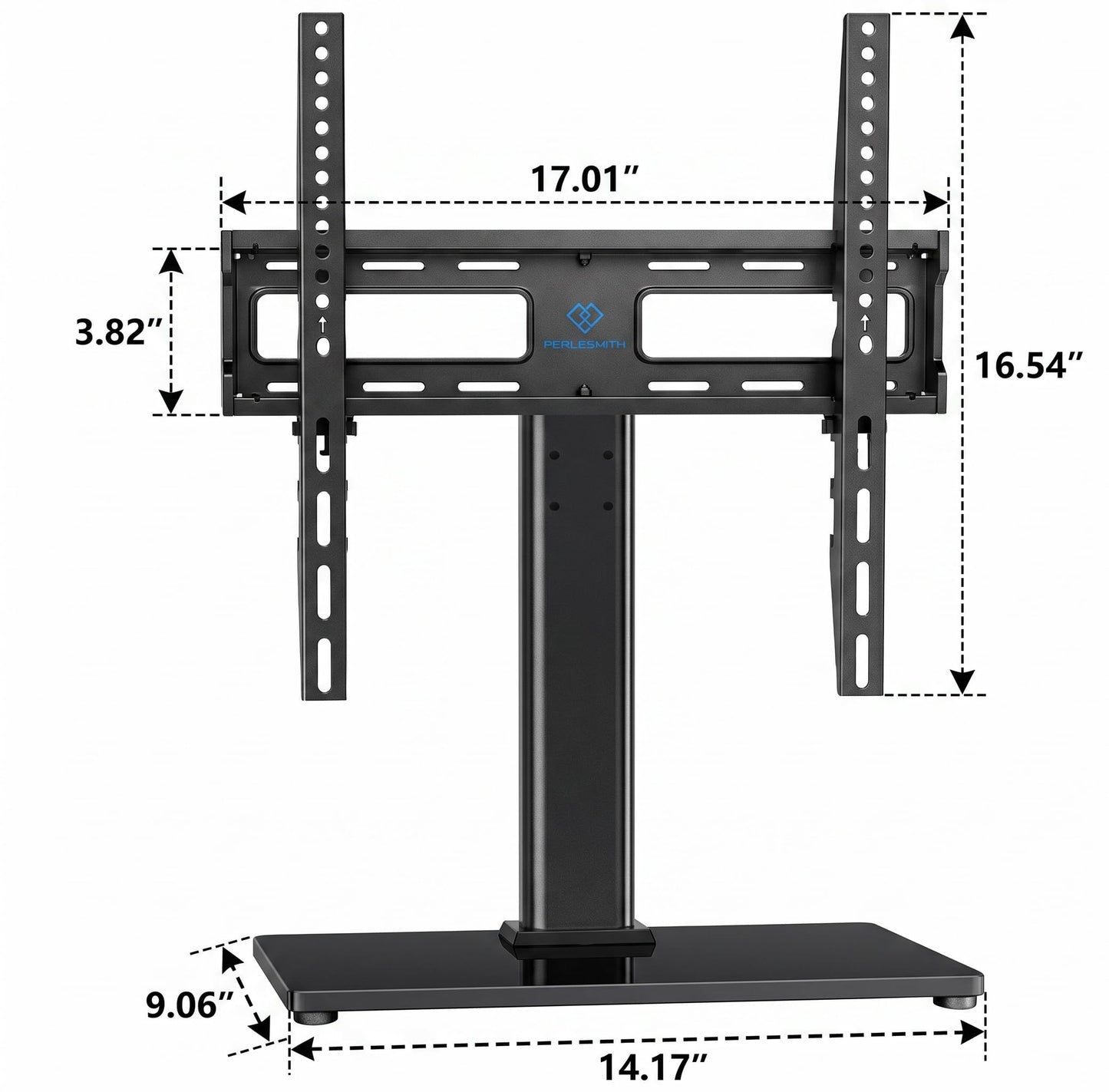 PERLESMITH Swivel Universal TV Stand/Base - Table Top TV Stand for 24-60 inch LCD LED TVs - Height Adjustable TV Mount Stand with Tempered Glass Base, VESA 400x400mm, Holds up to 99lbs PSTVS09 🍁 All In One Marketplace Canada
