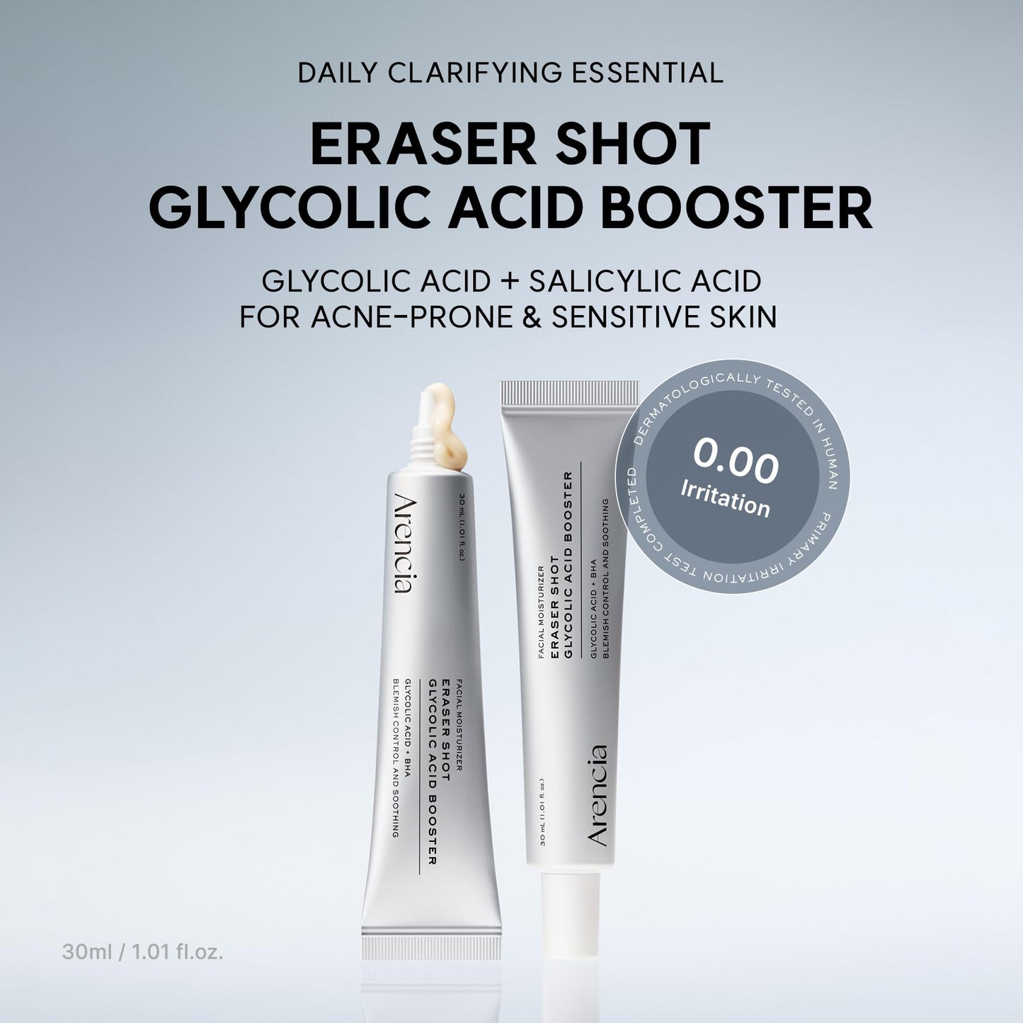 Arencia Eraser Serum Glycolic Acid Booster with AHA BHA, Exfoliating Face Serum for Acne-Prone Skin, Pore Care & Texture Refining, Lightweight Daily Skincare, 30 mL 🍁 All In One Marketplace Canada