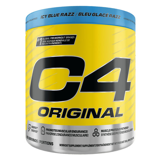Cellucor C4 Original Pre Workout Powder - Sugar Free Preworkout Energy for Men & Women - 150mg Caffeine, Beta Alanine, Creatine - Icy Blue Razz, 60 Servings 🍁 All In One Marketplace Canada
