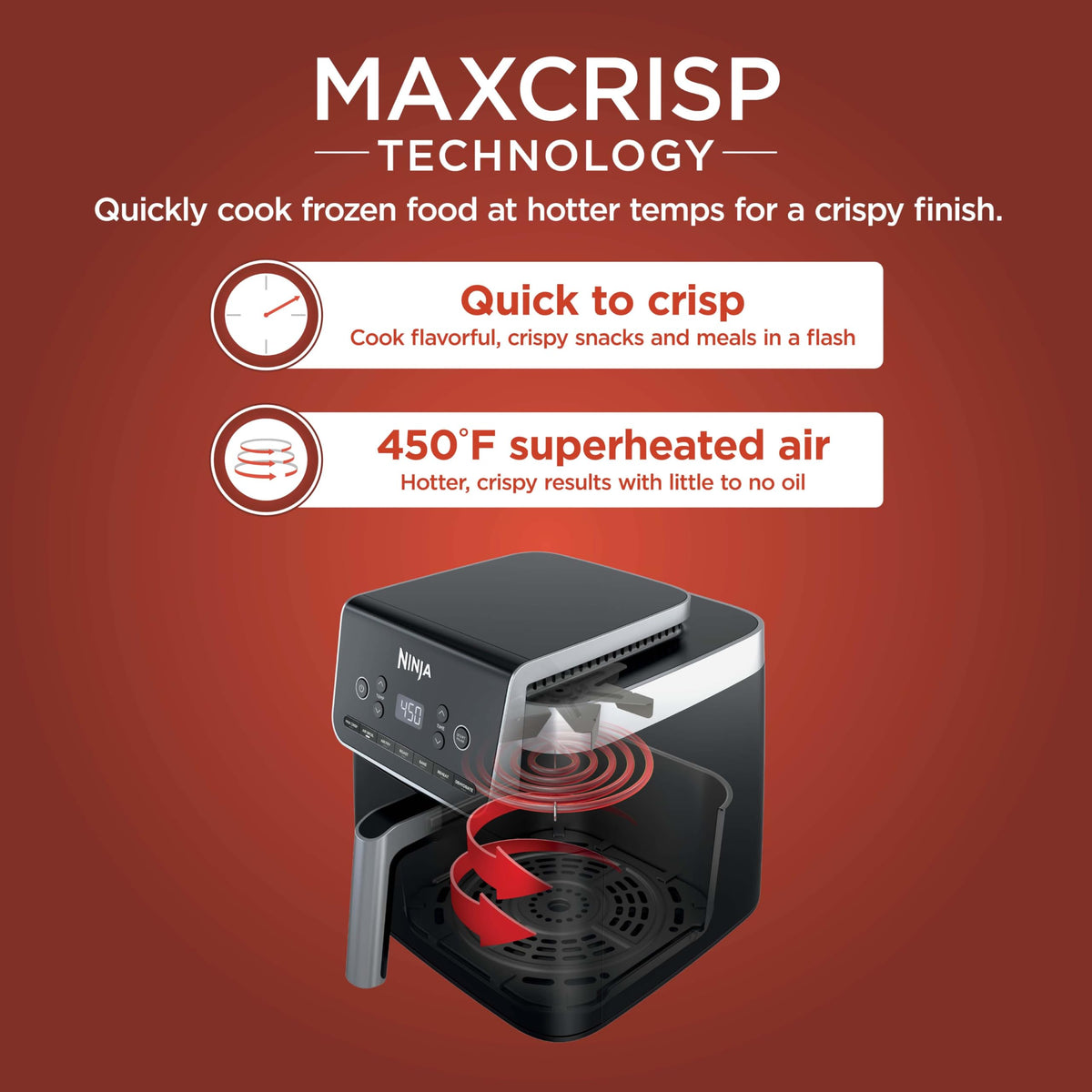 Ninja Air Fryer Pro XL 7-in-1, Max Crisp Tech, 450F for Hotter, Crispy Results, 6.5 QT Capacity, Max Crisp, Broil, Air Fry, Roast, Bake, Reheat, Dehydrate, Space Saving, AF182AMZC (Canadian Version) 🍁 All In One Marketplace Canada