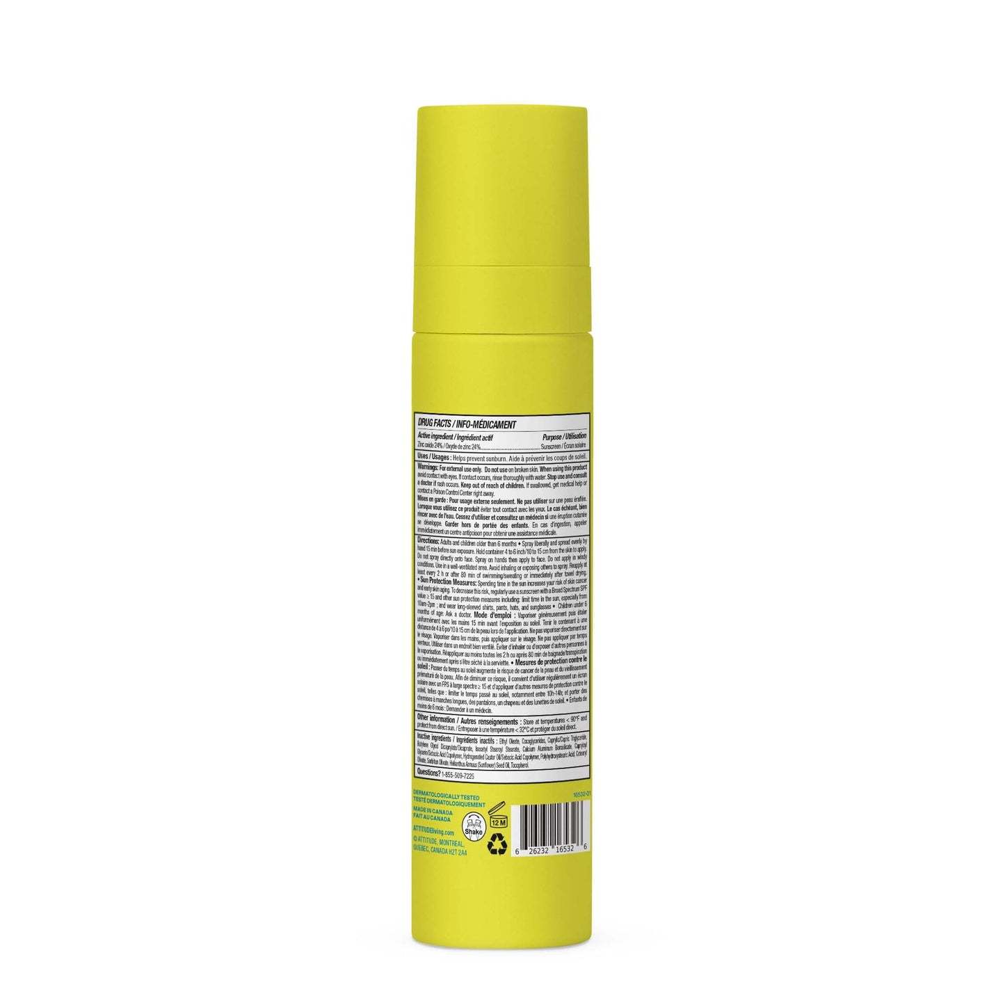 ATTITUDE Kids Mineral Sunscreen Lightweight Lotion SPF 50, Broad Spectrum Zinc Oxide, EWG Verified, Non-Nano, Water-Resistant 80 Minutes, Non-Greasy for Face & Body, Vegan, Unscented, 80 grams 🍁 All In One Marketplace Canada