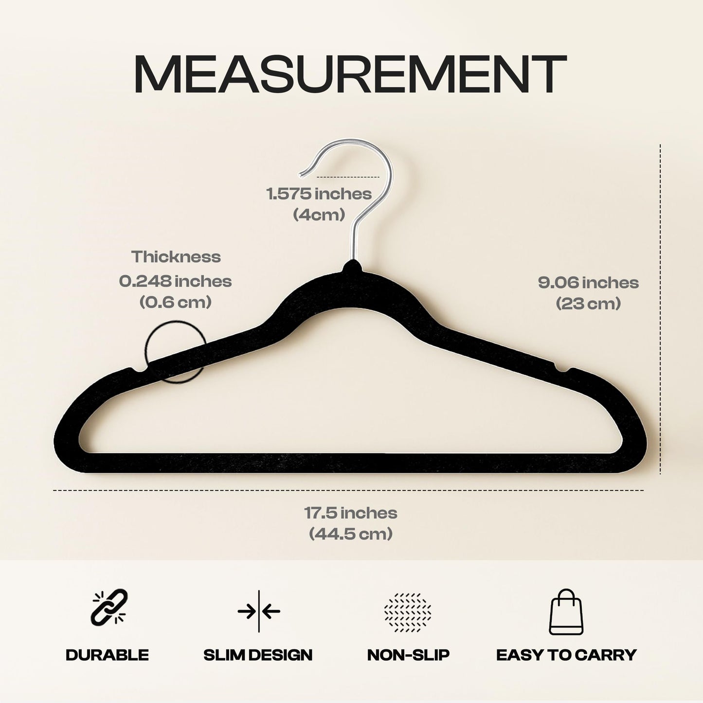 Utopia Home Velvet Hangers 30 Pack, Heavy Duty, Non-Slip, Space Saving Felt Clothes Hangers with 360° Hook & Notches (Black) 🍁 All In One Marketplace Canada