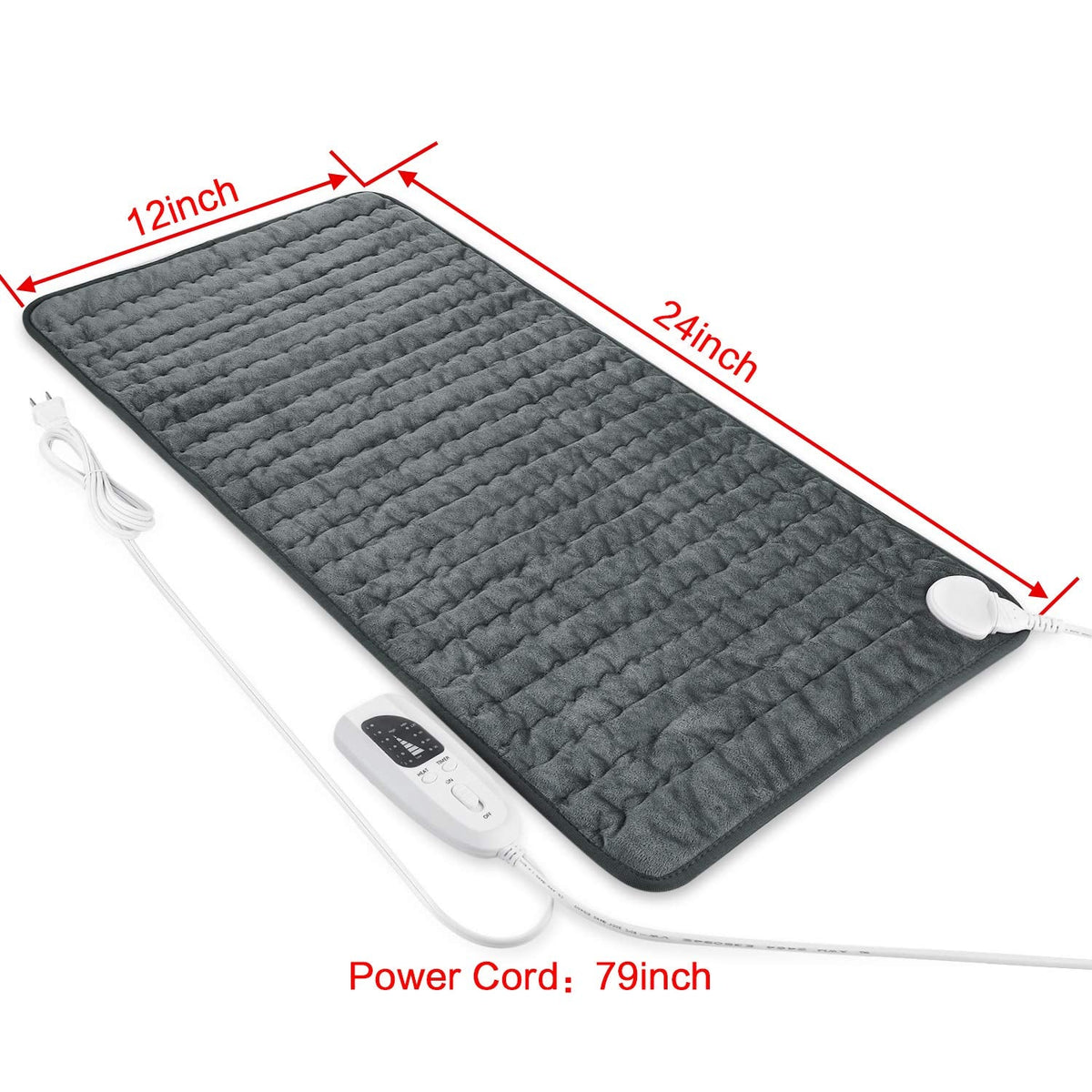 Heating Pad Electric Heat Pad, Hot Heated Pad,Moist Heat Heating Pad Moist and Dry Heat,Multiple Temp and Timer Settings (Gray green, 24"X12") 🍁 All In One Marketplace Canada