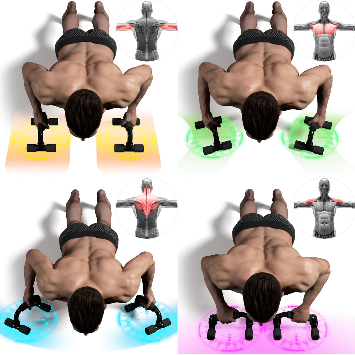 Readaeer Push Up Bars Gym Exercise Equipment Fitness 1 Pair Pushup Handles with Cushioned Foam Grip and Non-Slip Sturdy Structure Push Up Bars for Men & Women（Black） 🍁 All In One Marketplace Canada