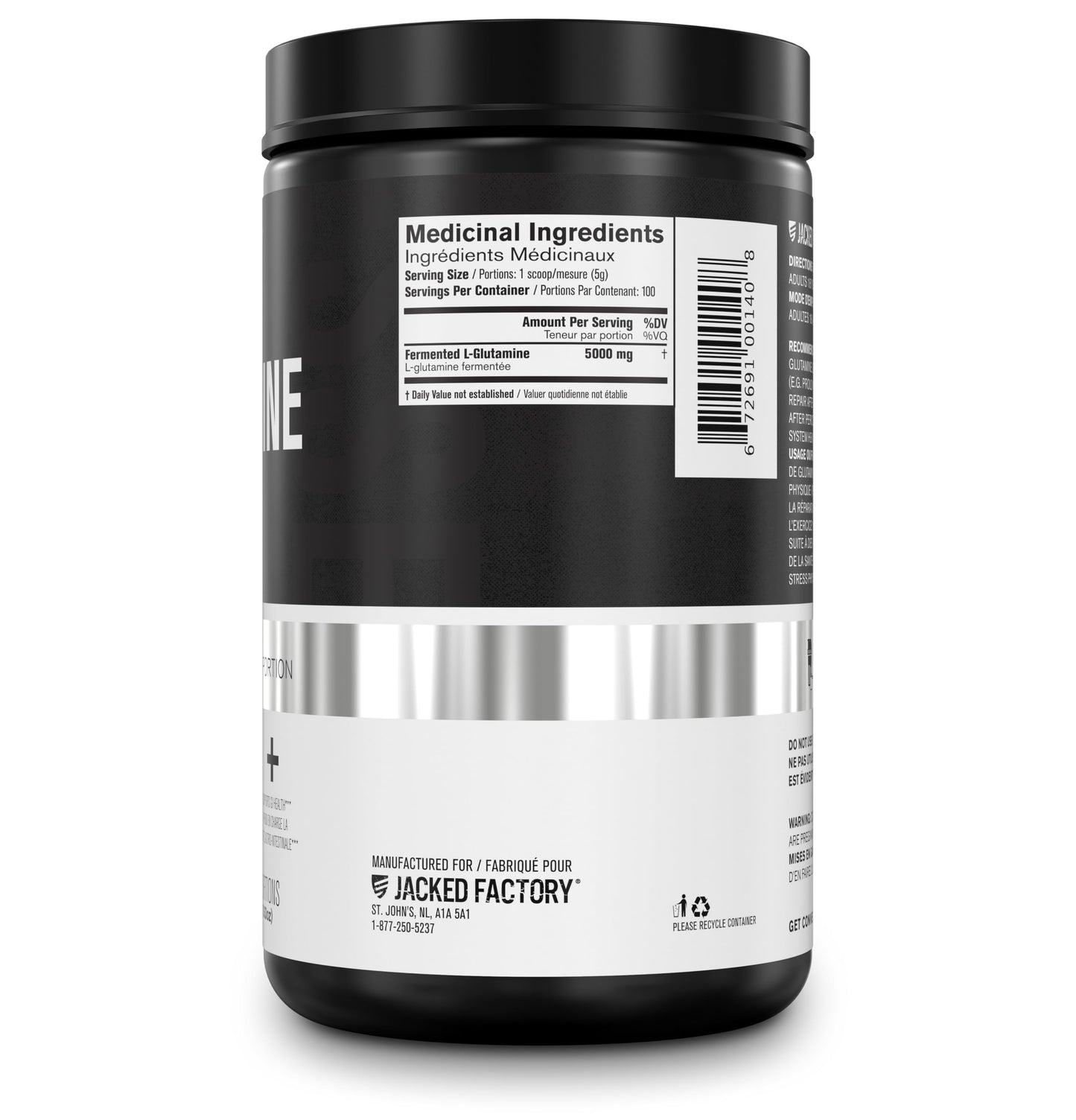 L-Glutamine Powder 500g, 100 Servings - Vegan Fermented L Glutamine for Post Workout Muscle Recovery, Immunity, Digestive Health - Tested & Trusted, No Artificial Fillers - Unflavored 🍁 All In One Marketplace Canada