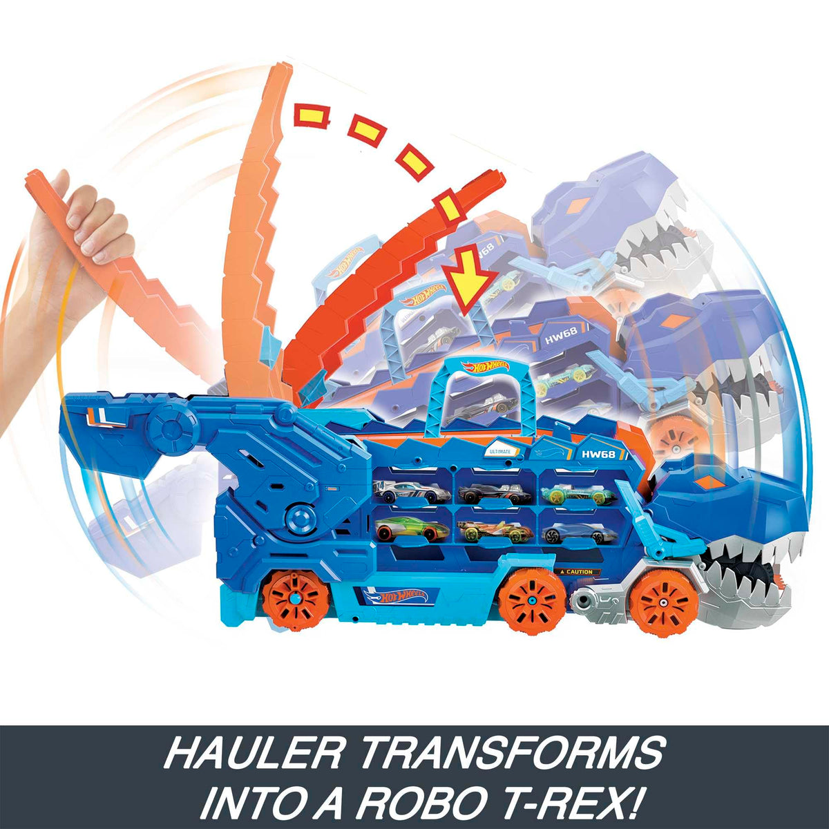 Hot Wheels City Toy Car Track Set, Ultimate T-Rex Transporter, Hauler Transforms into Stomping Dino with Race Track, from Netflix Series “Let’s Race” 🍁 All In One Marketplace Canada