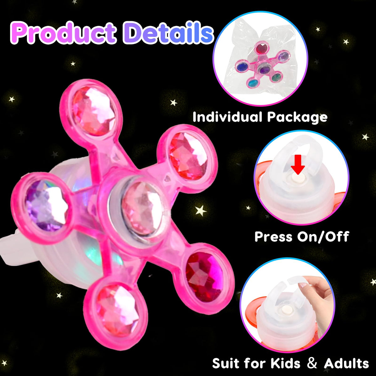24PCS LED Light Up Fidget Spinner Rings Birthday Party Bag Fillers Glow Party Favors Bulk for Kids 4-8 8-12, Goodie Treat Bag Stuffers Pinata Fillers Carnival Prizes Classroom Treasure Box Toys 🍁 All In One Marketplace Canada