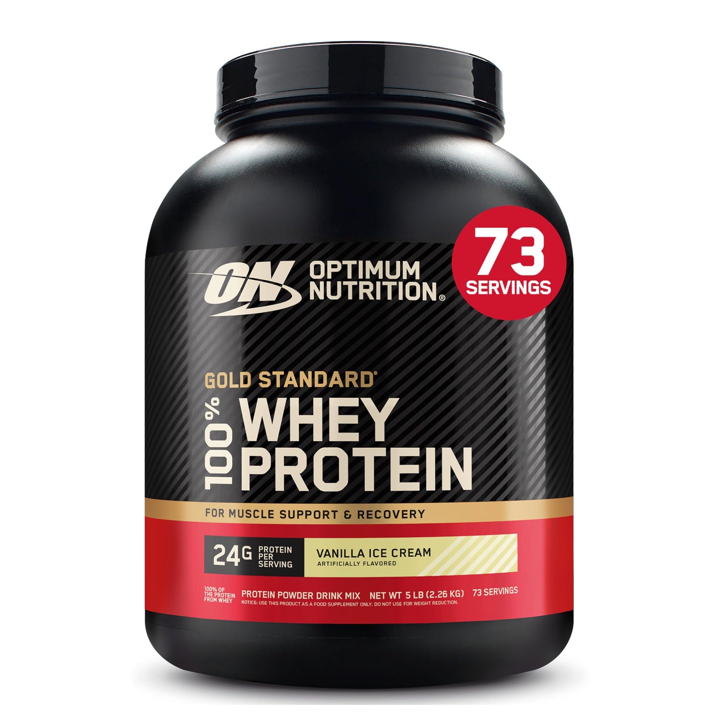 Optimum Nutrition Gold Standard 100% Whey Protein Powder, 2.270g - Vanilla Ice Cream - 73 servings (packaging may vary) 🍁 All In One Marketplace Canada