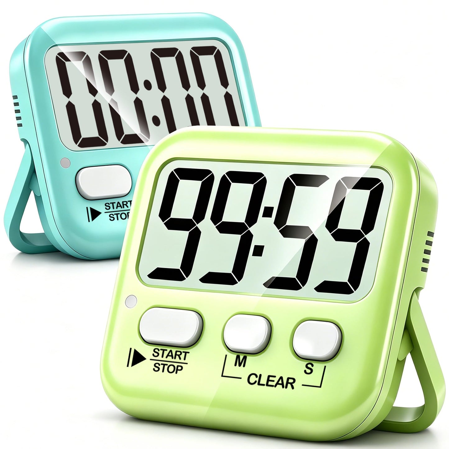 Antonki 2-Pack Kitchen Timer for Cooking, Digital Timer for Kids Teacher Study Classroom, Magnetic Countdown Minuteur for Egg Baking Oven Exercise - Battery Included 🍁 All In One Marketplace Canada