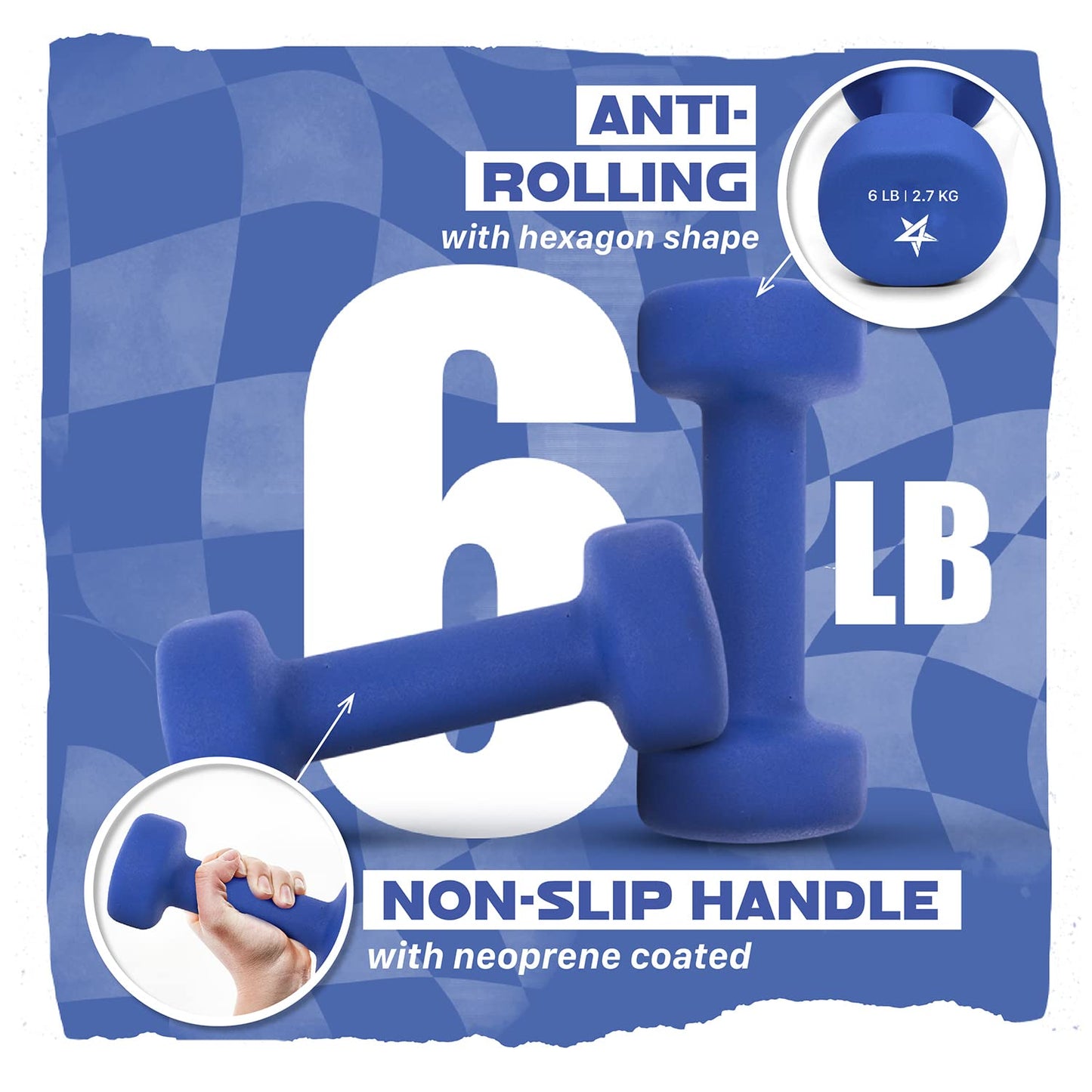 Yes4All Dumbbell Neoprene, poids et haltere, Weight Set, Hand Weights for Women, Dumbbells Pair, Free Weights (D. Blue - 6lbs) 🍁 All In One Marketplace Canada