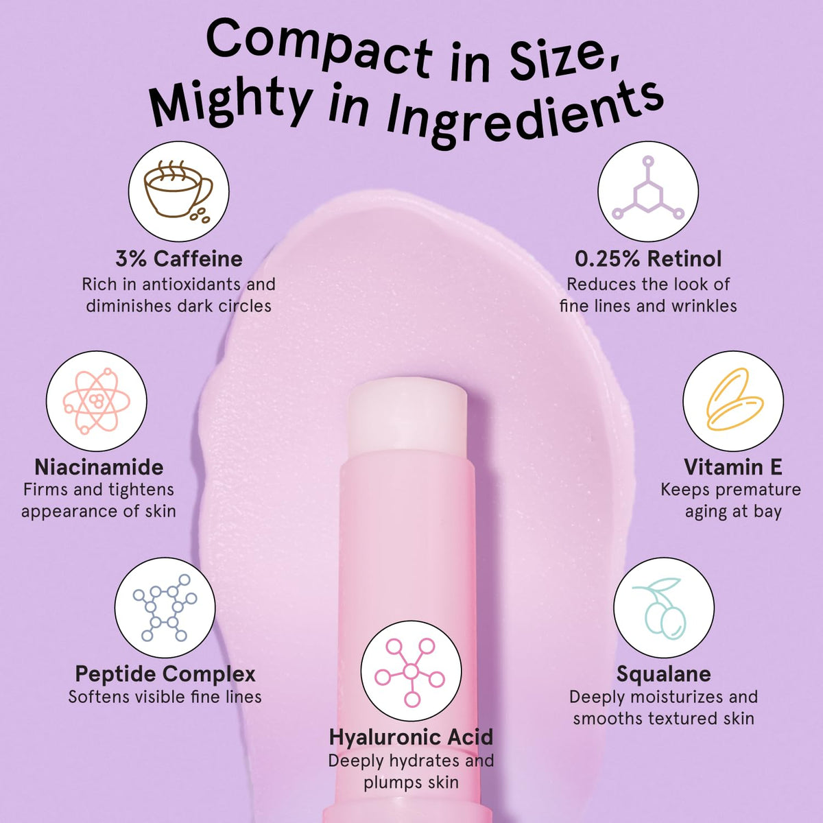 grace & stella Retinol & Caffeine Eye Cream Stick - Under Eye Cream for Dark Circles, Anti-Aging, Puffiness, Wrinkles, Undereye Bags - Brightener with Niacinamide - Vegan Skincare (0.13 oz/3.5 g) 🍁 All In One Marketplace Canada
