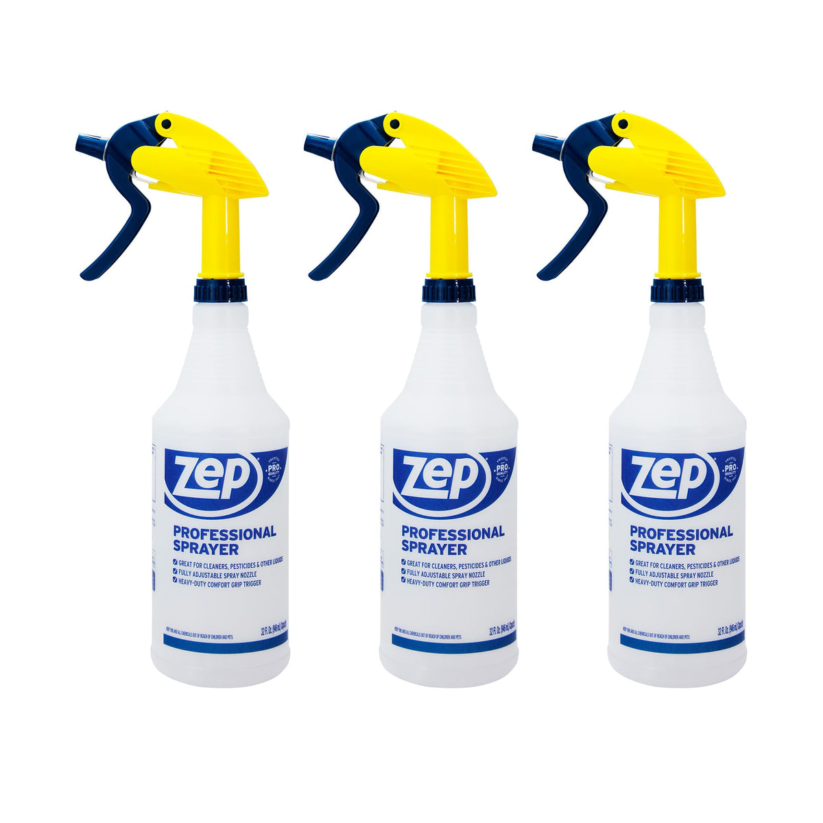 ZEP Professional Sprayer Bottle - 32 oz (Pack of 3) - HDPRO1 - Versatile Adjustable Nozzle Spray Bottles with a Fine Mist or Powerful Spray, Refillable for Diluted Concentrate 🍁 All In One Marketplace Canada