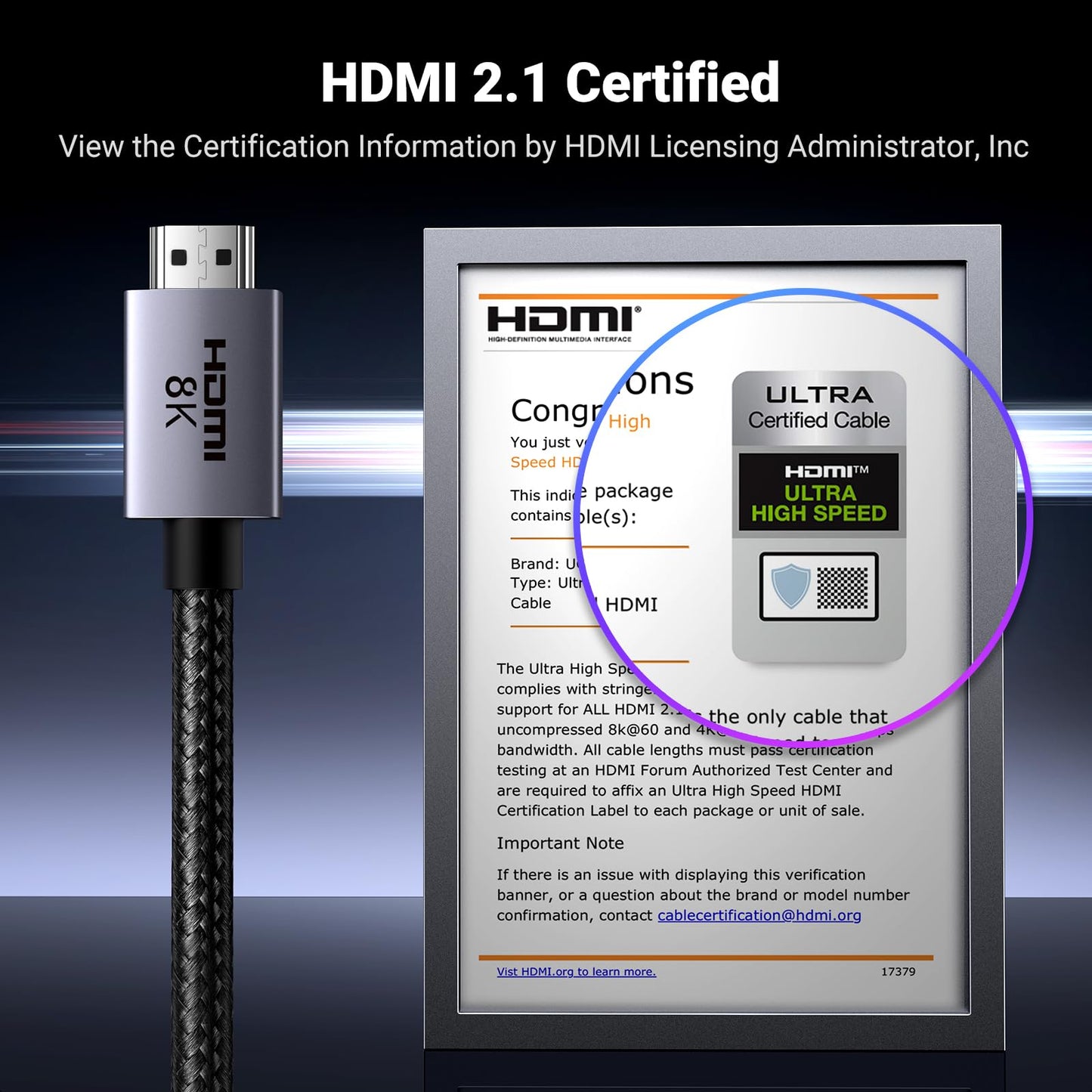UGREEN 10K 8K HDMI 2.1 Cable 48Gbps 10FT, Certified 8K@60Hz 4K@120Hz 144Hz High Speed Gaming Cable Braided Cord, eARC HDCP 2.3 Dynamic HDR Compatible for HDTV/PS5/Xbox/SoundBar/RTX3090/Blu-ray 🍁 All In One Marketplace Canada