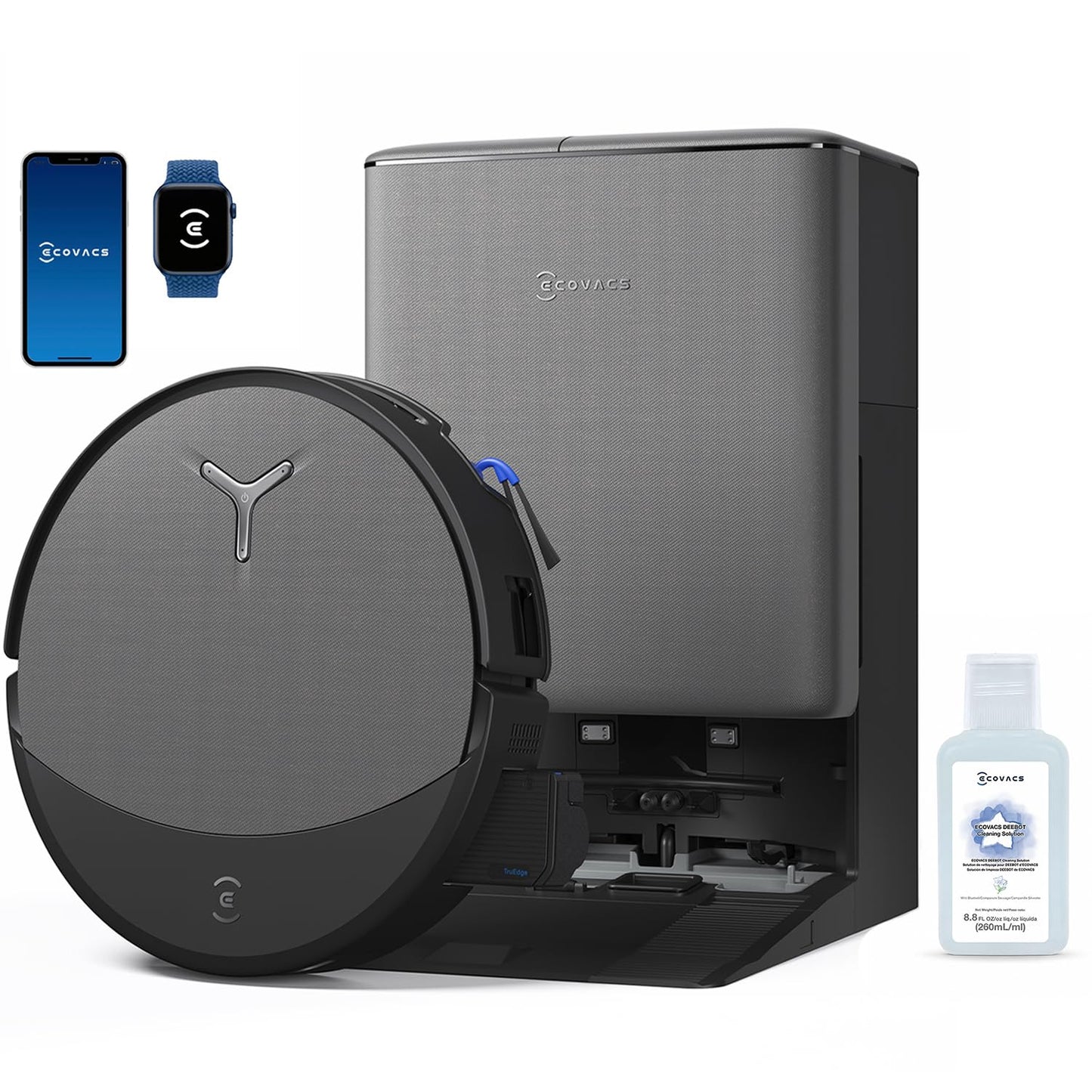 ECOVACS DEEBOT T90 PRO OMNI Robot Vacuum and Mop, 30,000Pa Suction, Instant Self-Cleaning OZMO Roller Mop, TruEdge Deep Edge Cleaning, ZeroTangle, Hot Water Wash & 145°F Air Dry, AI Obstacle Avoidance 🍁 All In One Marketplace Canada