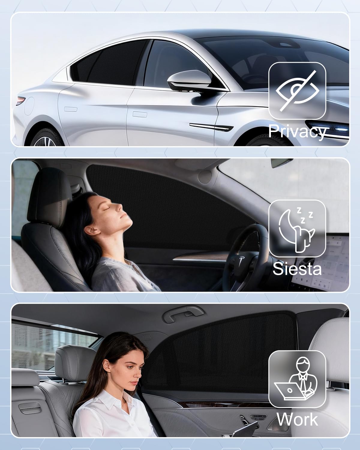 PEMOTech Car Window Shades(2 Pack)-Side Window Sun Shades, UV Protection Breathable Spandex Baby Window Covers for Camping, Universal Fit Most of Cars, Protect Privacy for Family (39.8"x27.2") Black 🍁 All In One Marketplace Canada