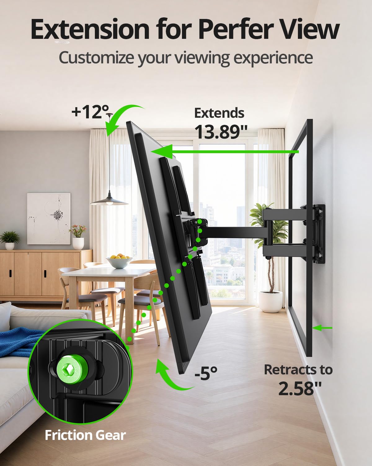 USX MOUNT Full Motion TV Wall Mount for Most 32-70 inch TVs up to 99 Lbs, Wall Mount TV Bracket with Articulating Swivel Tilting, TV Mount Fit 12" 16" Wood Studs, Max VESA 400x400mm, XMM903 🍁 All In One Marketplace Canada