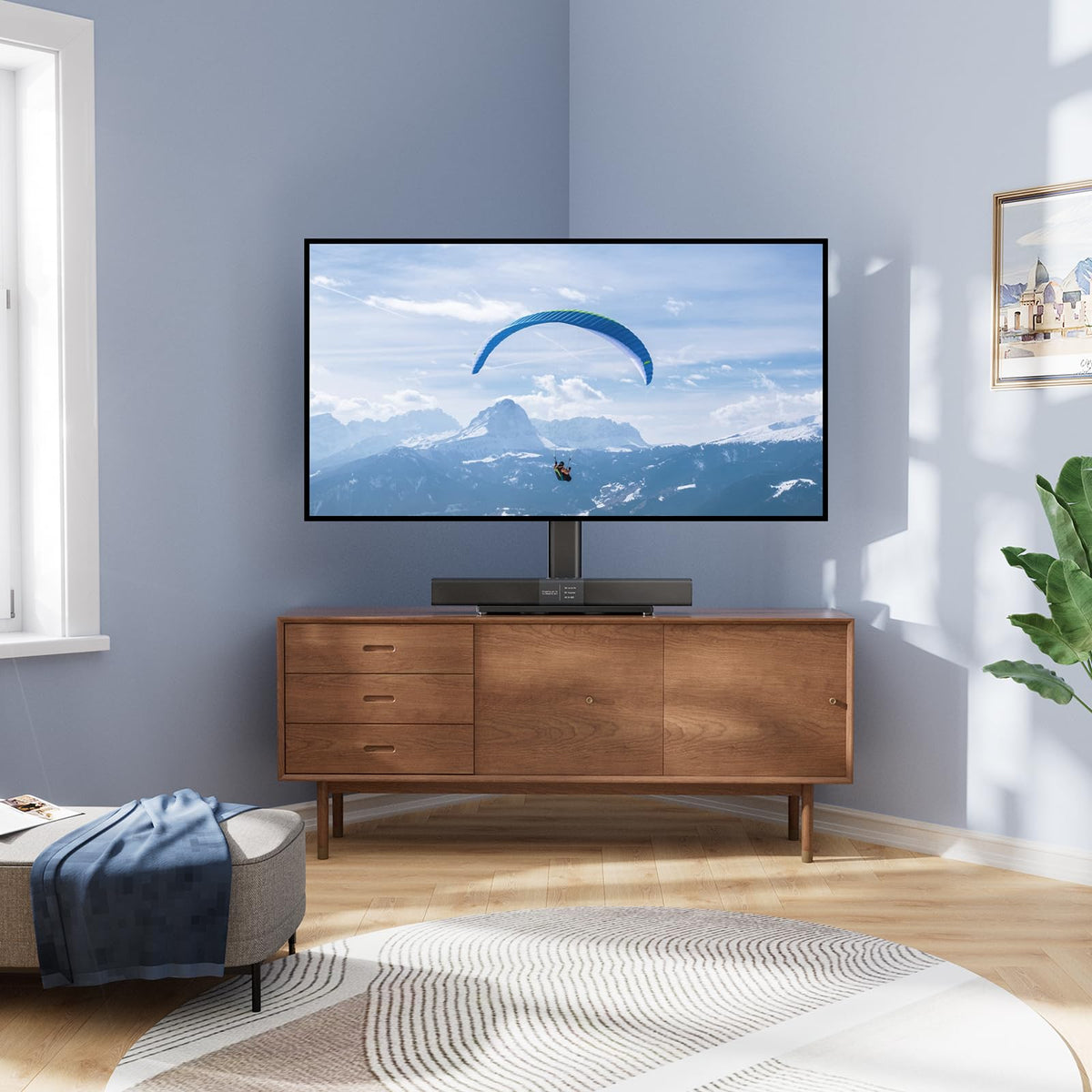 PERLESMITH Swivel Universal TV Stand/Base - Table Top TV Stand for 24-60 inch LCD LED TVs - Height Adjustable TV Mount Stand with Tempered Glass Base, VESA 400x400mm, Holds up to 99lbs PSTVS09 🍁 All In One Marketplace Canada
