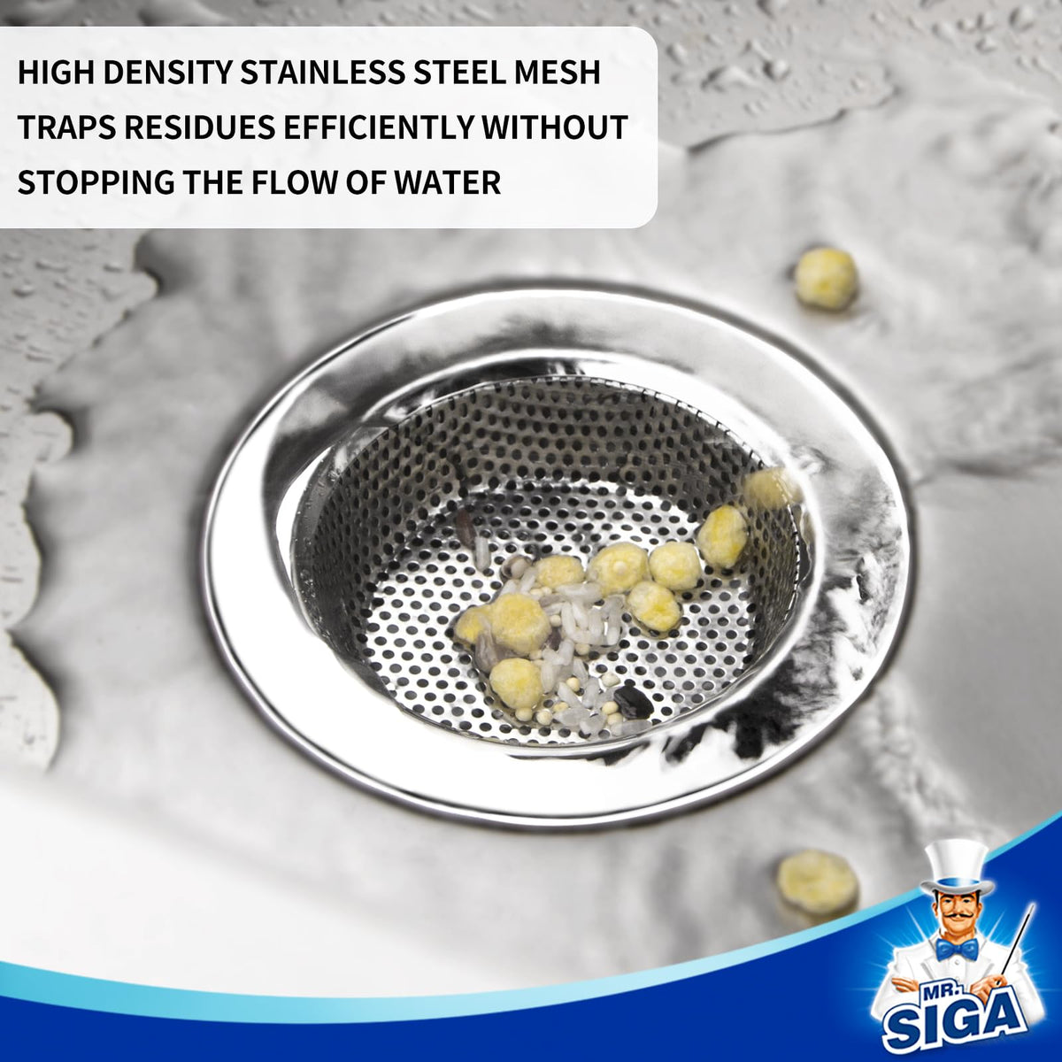 MR.SIGA Kitchen Sink Strainer, Stainless Steel Sink Drain Strainer, Dishwasher Safe, Outer Diameter4.4 inch/11.2cm, Inner Diameter 3 inch/7.6cm, Pack of 3 🍁 All In One Marketplace Canada