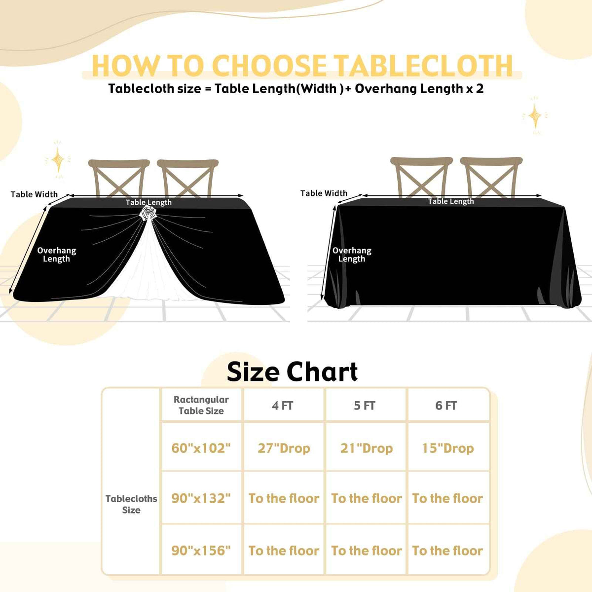 SoarDream Black Sequin Tablecloth 90x156 Inch Rectangle Wedding Tablecloth for Birthday Baby Shower Graduation Indoor Outdoor Halloween Party Table Decorations