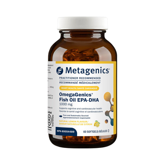Metagenics OmegaGenics EPA-DHA 1000 mg - High Potency Omega-3 Fish Oil Supplement for Heart, Brain & Joint Health* - Sustainably Sourced - 60 Softgels 🍁 All In One Marketplace Canada