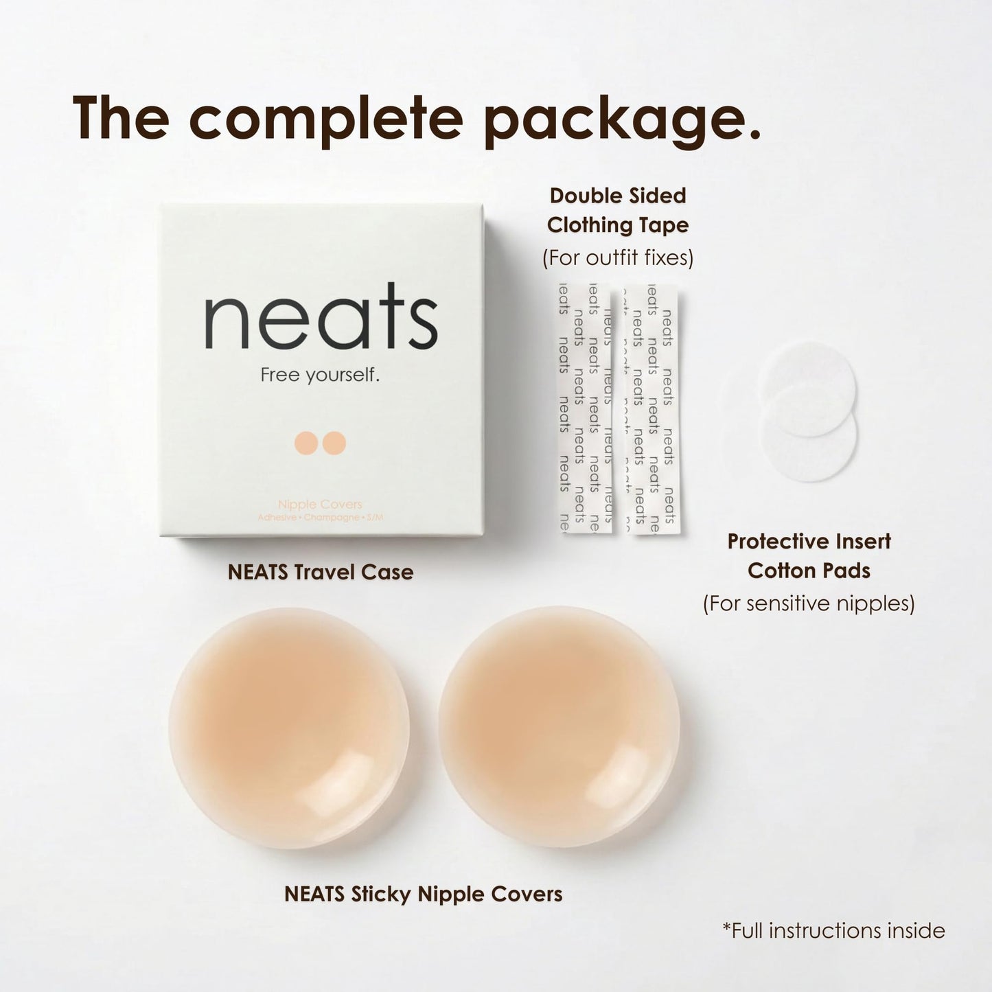 NEATS Nipple Covers for Women, Reusable & Hypoallergenic Nipple Pads, Adhesive Silicone Pasties Bra Champagne 🍁 All In One Marketplace Canada