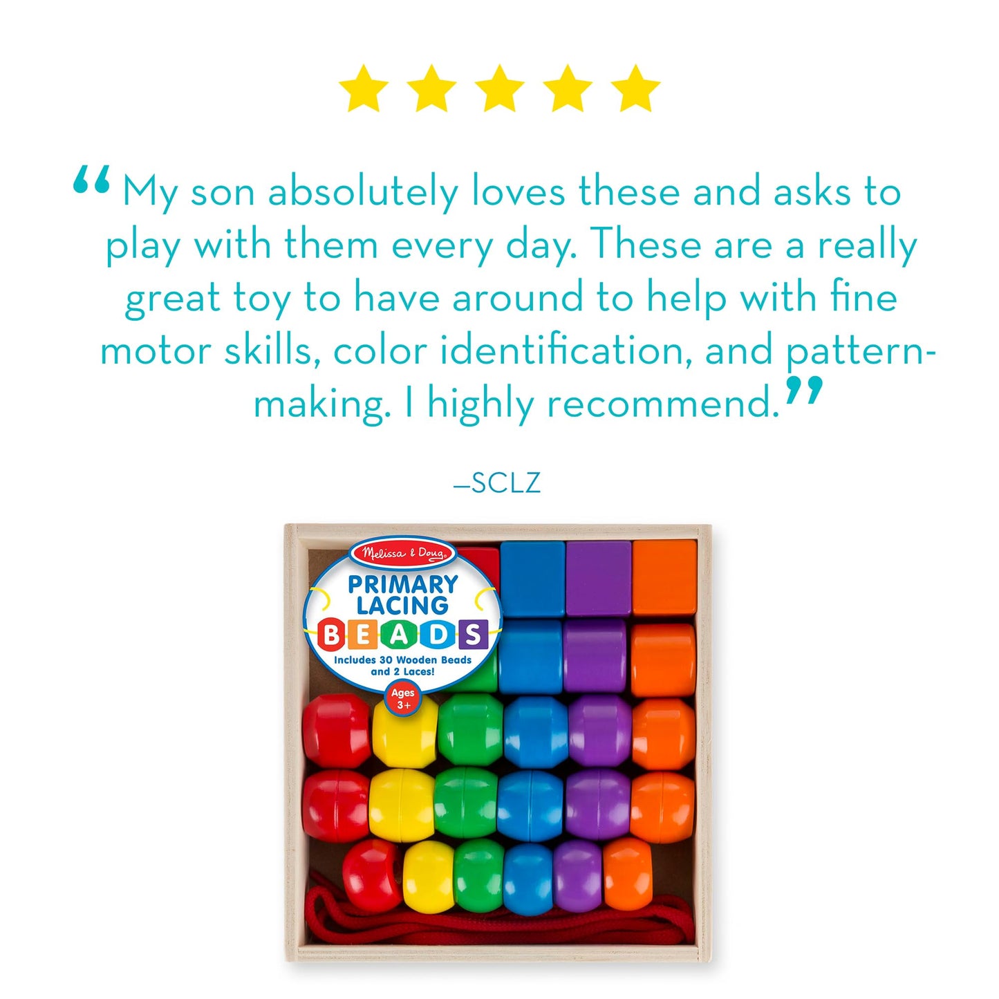 Melissa & Doug Primary Lacing Beads 33-Piece Montessori Toy Set 🍁 All In One Marketplace Canada