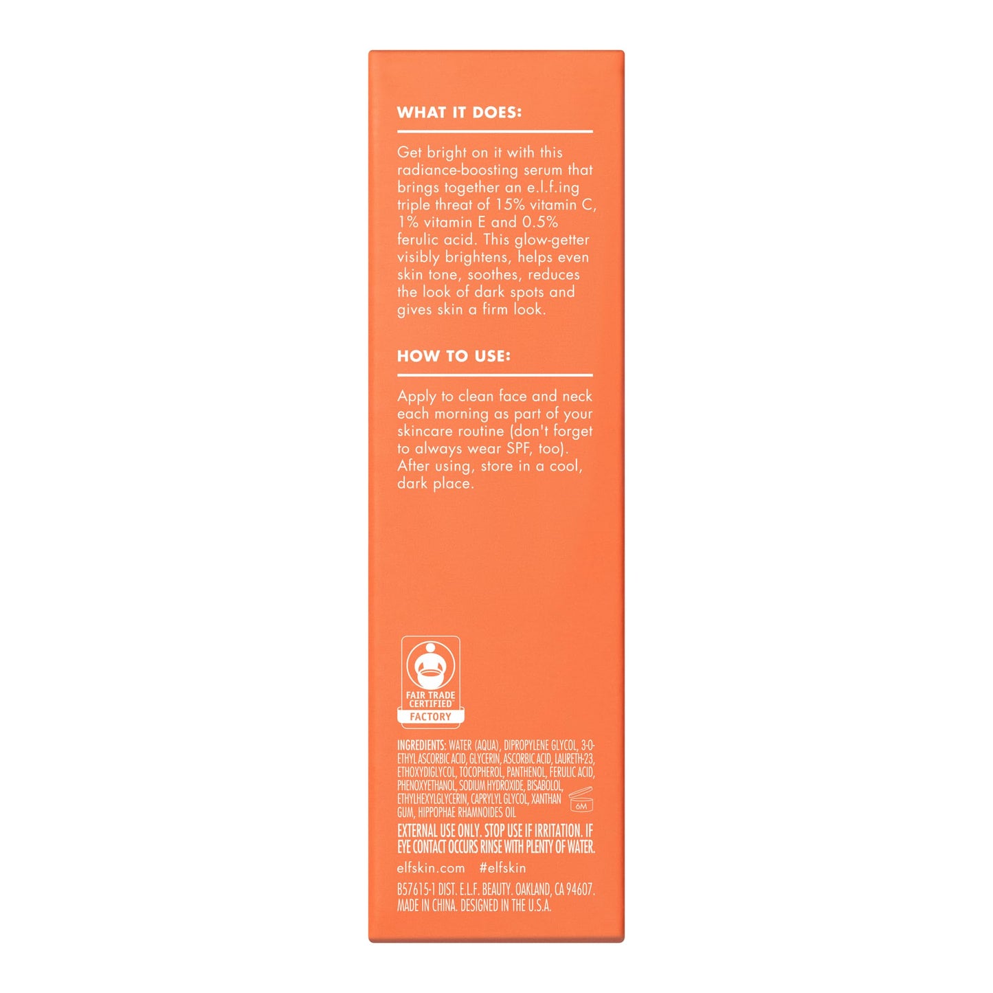 e.l.f. SKIN Bright Icon Vitamin C + E + Ferulic Face Serum, Brightening & Soothing with 15% Vitamin C, Vegan & Cruelty-Free 🍁 All In One Marketplace Canada