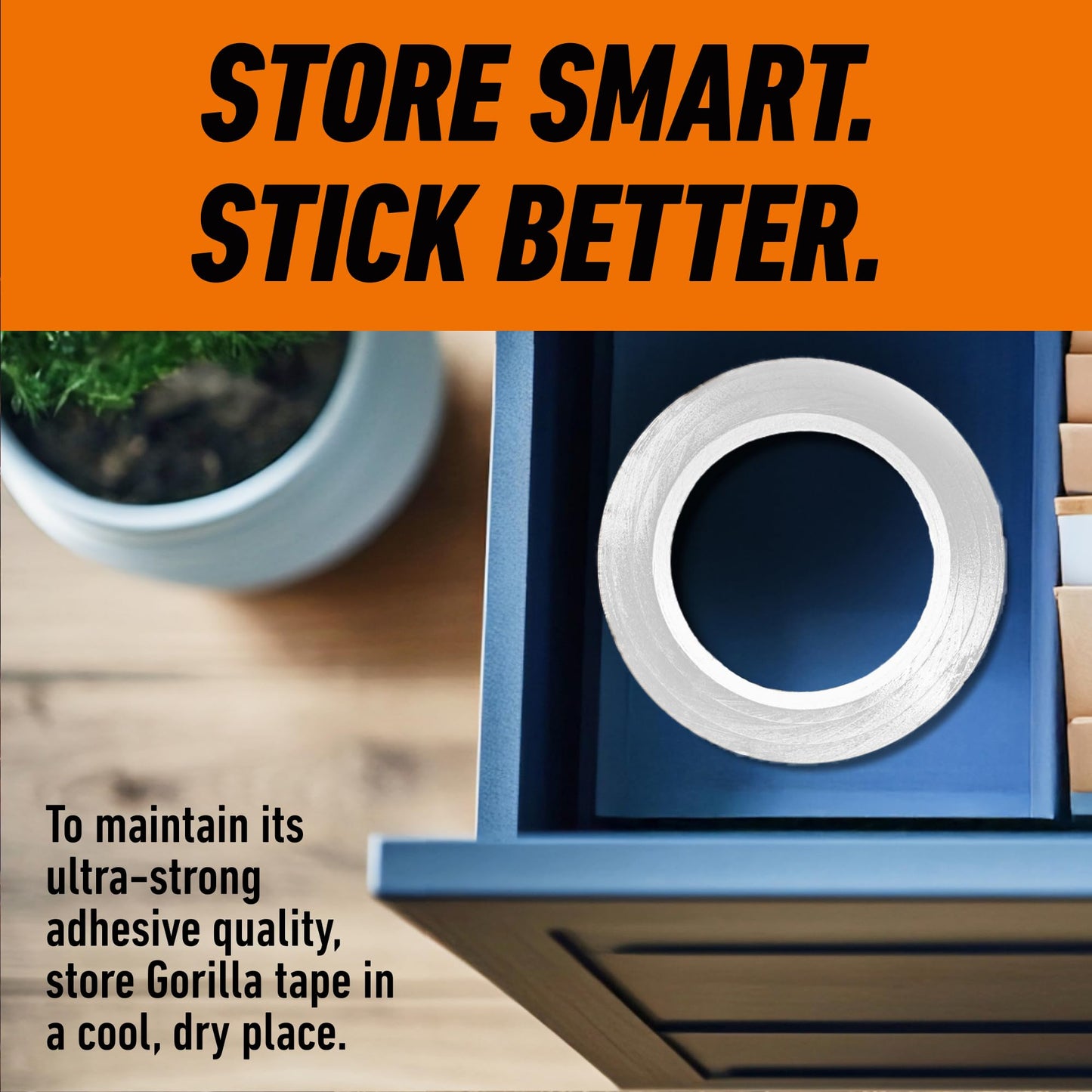Gorilla Tough & Wide Utility Tape, Duct Tape, 2.8 in x 25 yd, White 🍁 All In One Marketplace Canada