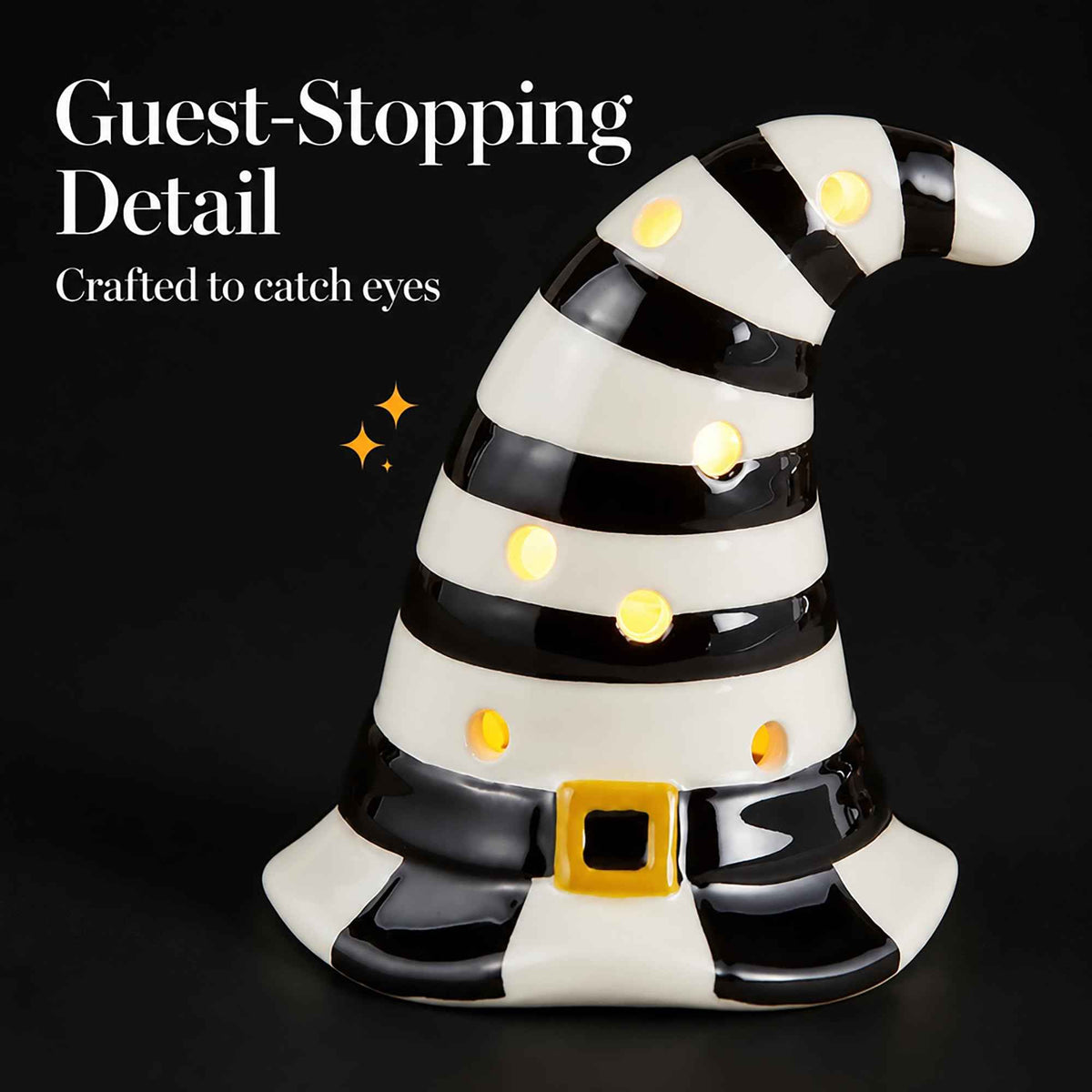 Mud Pie Halloween LED Light Up Sitter, Witch Hat