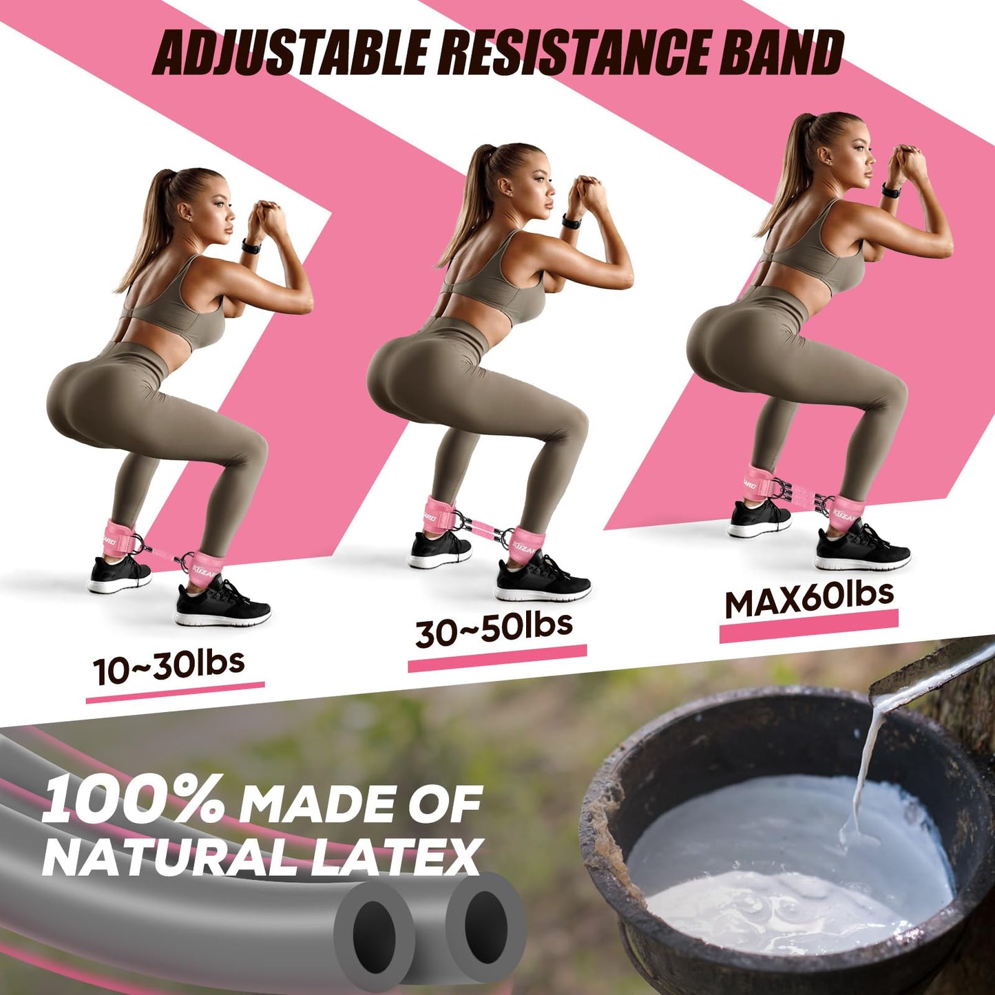 Resistance Bands with Ankle Straps, Ankle Weights Bands for Working Out, Exercise Band for Women Leg and Glute, Booty Workout Equipment for Kickbacks,Butt and Hip Training, Home Gym Fitness Equipment 🍁 All In One Marketplace Canada