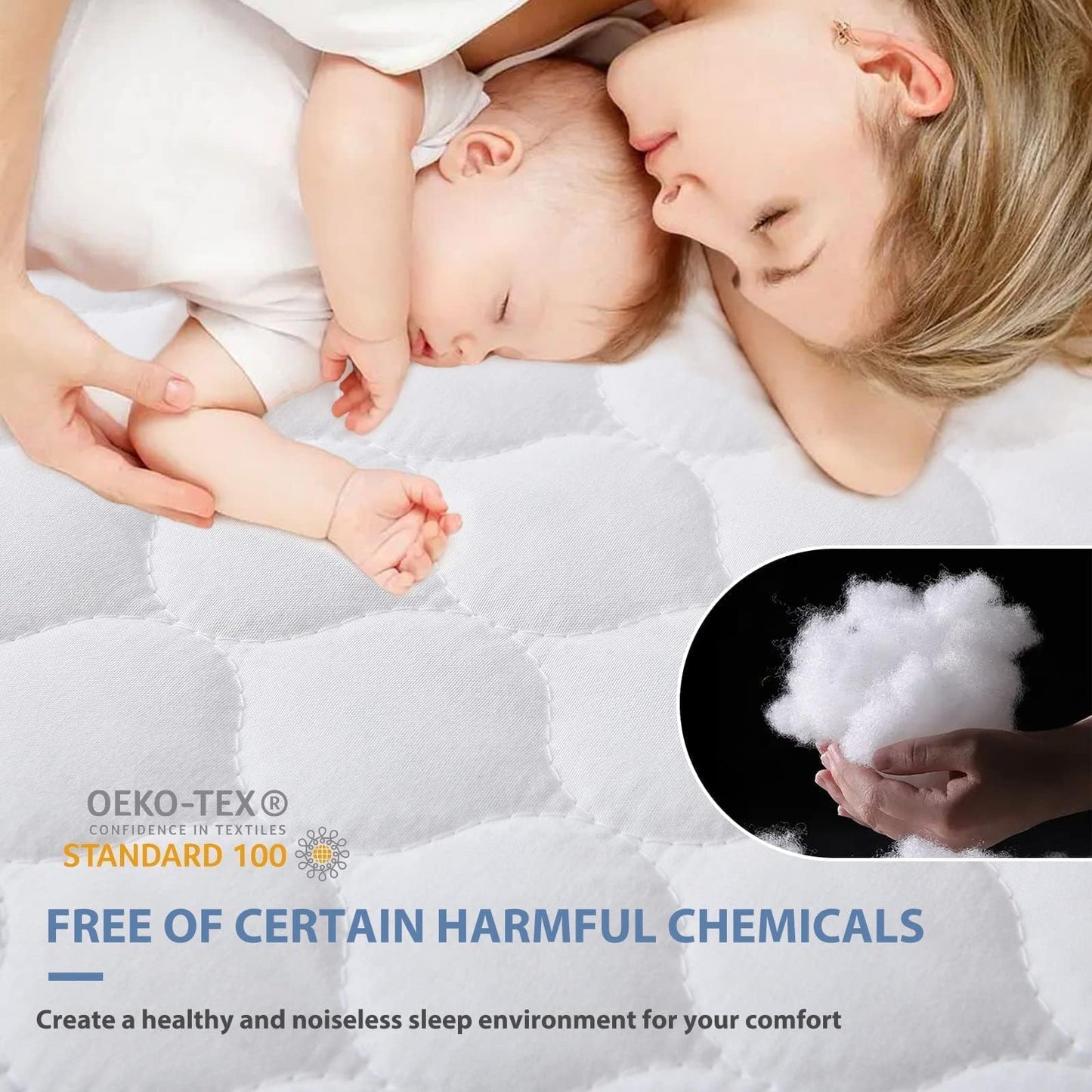 HYMOKEGE Quilted Mattress Protector Queen Size, 100% Waterproof Mattress Cover for Queen Size Bed, Breathable & Noiseless Bed Pad Cover with 5"-21" Deep Pocket 🍁 All In One Marketplace Canada