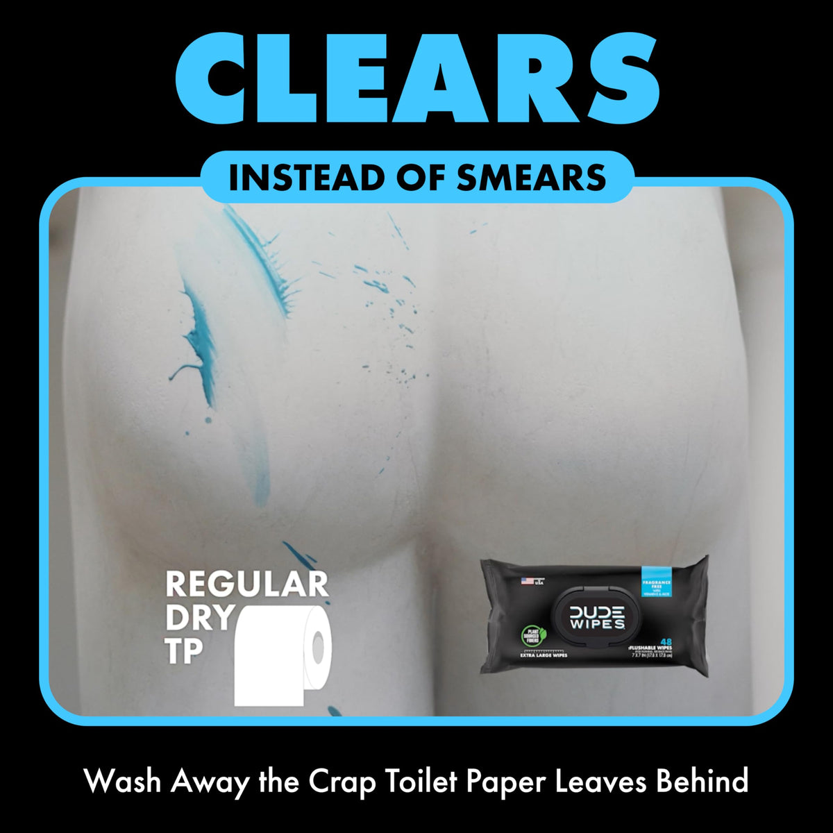 DUDE Wipes Flushable Wet Wipes Dispenser (3 Packs 48 Wipes), Unscented Wet Wipes with Vitamin-E & Aloe for at-Home Use, Septic and Sewer Safe 🍁 All In One Marketplace Canada