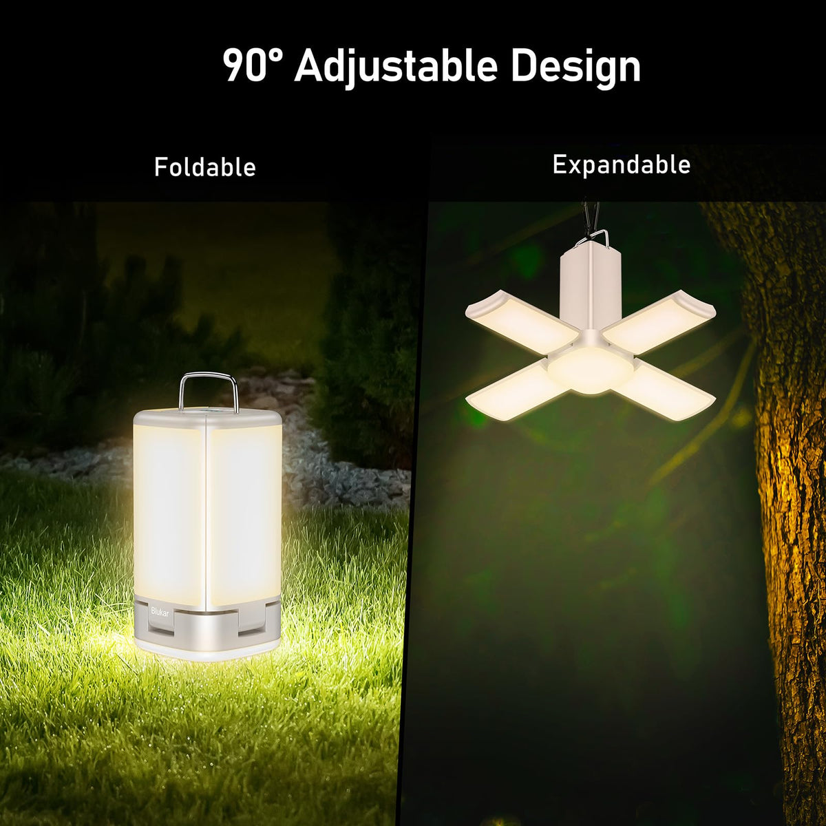 Blukar 116 LED Camping Lantern Rechargeable, 2000L Super Bright Camping Lights Lamp,7 Light Modes, 4800mAh Long Battery Life,90°Adjustable Outdoor Hanging Tent Accessories for Hiking Emergency Fishing 🍁 All In One Marketplace Canada