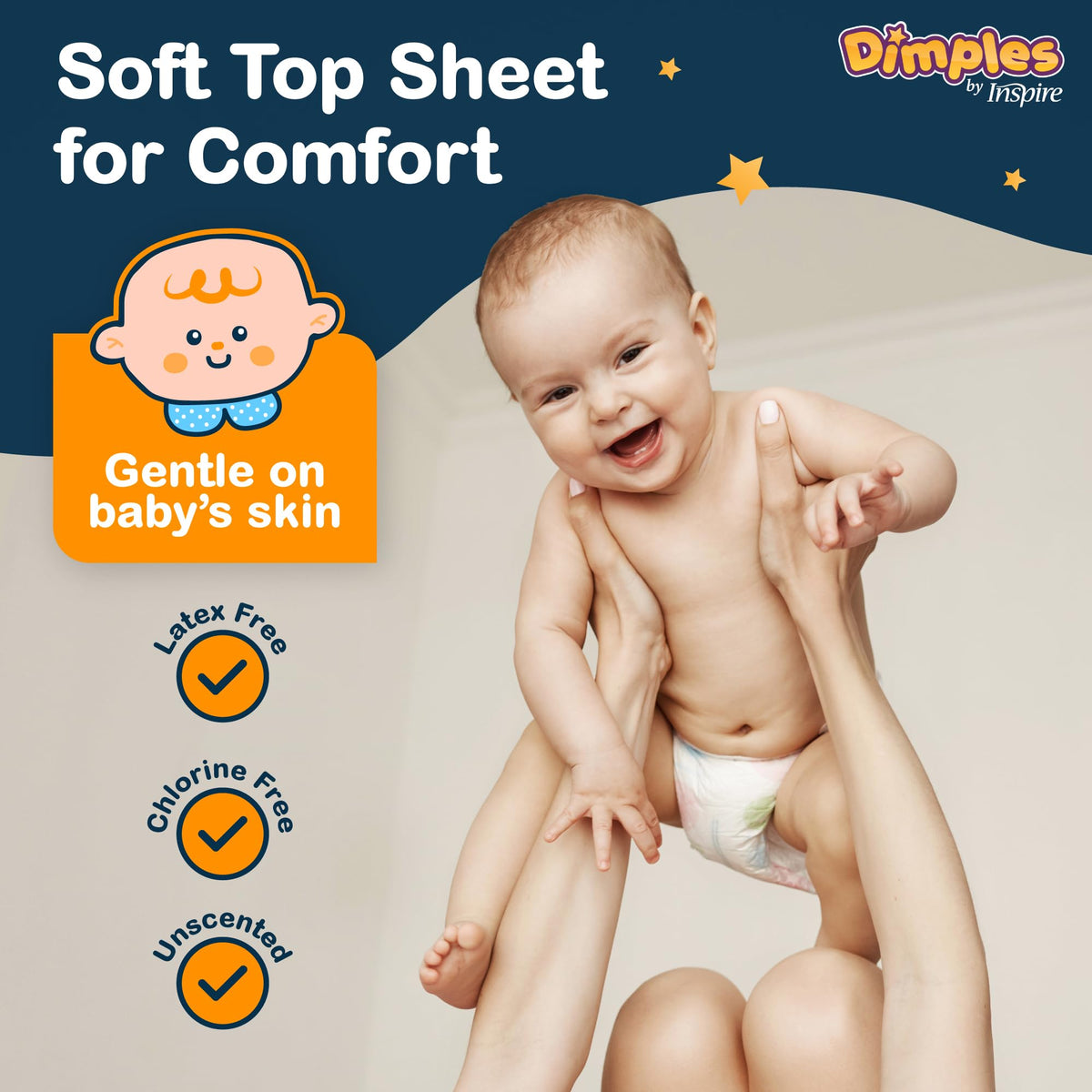 Inspire Dimples Booster Pads, Baby Diaper Doubler with Adhesive - Boosts Diaper Absorbency - No More leaks 30 Count (with Adhesive for Secure Fit) (30 Count) 🍁 All In One Marketplace Canada