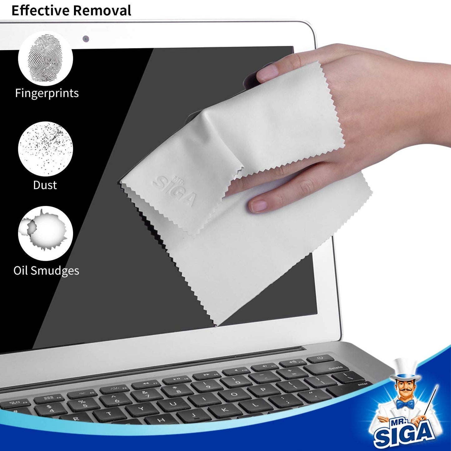 MR.SIGA Premium Microfiber Cleaning Cloths for Lens, Eyeglasses, Screens, Tablets, Glasses, 12 Pack, 6 x 7 inches (15 x 18 cm), Navy/Gray 🍁 All In One Marketplace Canada