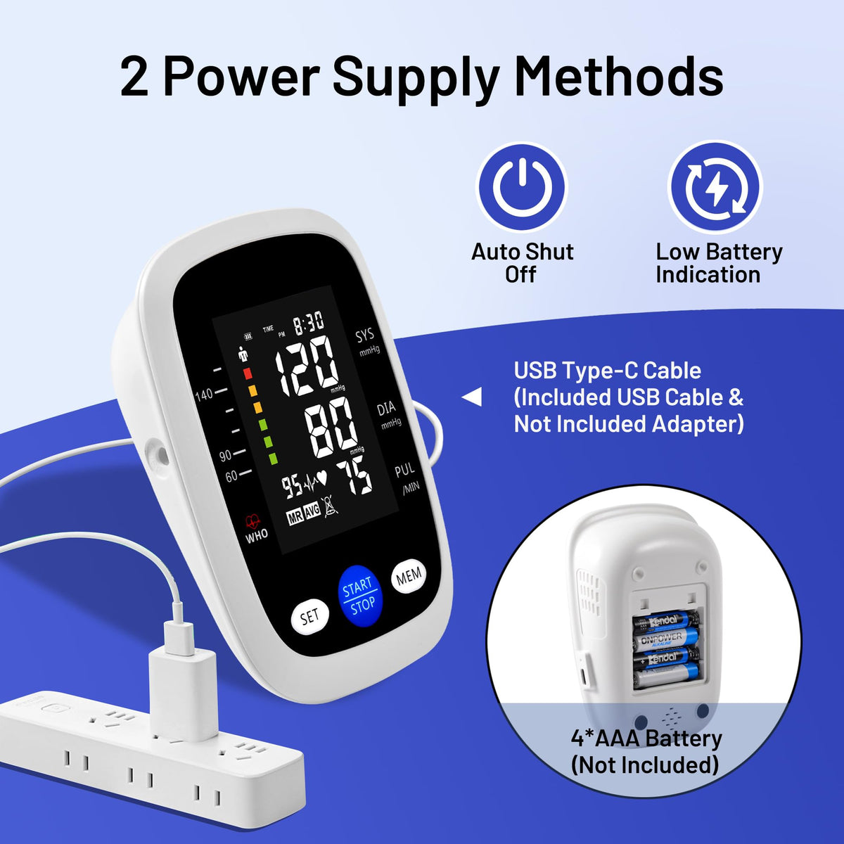 REDIVN Blood Pressure Monitor Automatic Upper Arm Machine & Accurate Adjustable Digital BP Cuff with Large LCD Backlit Display - 2x99 Memory for Home Use with Large Adjustable Cuff 🍁 All In One Marketplace Canada