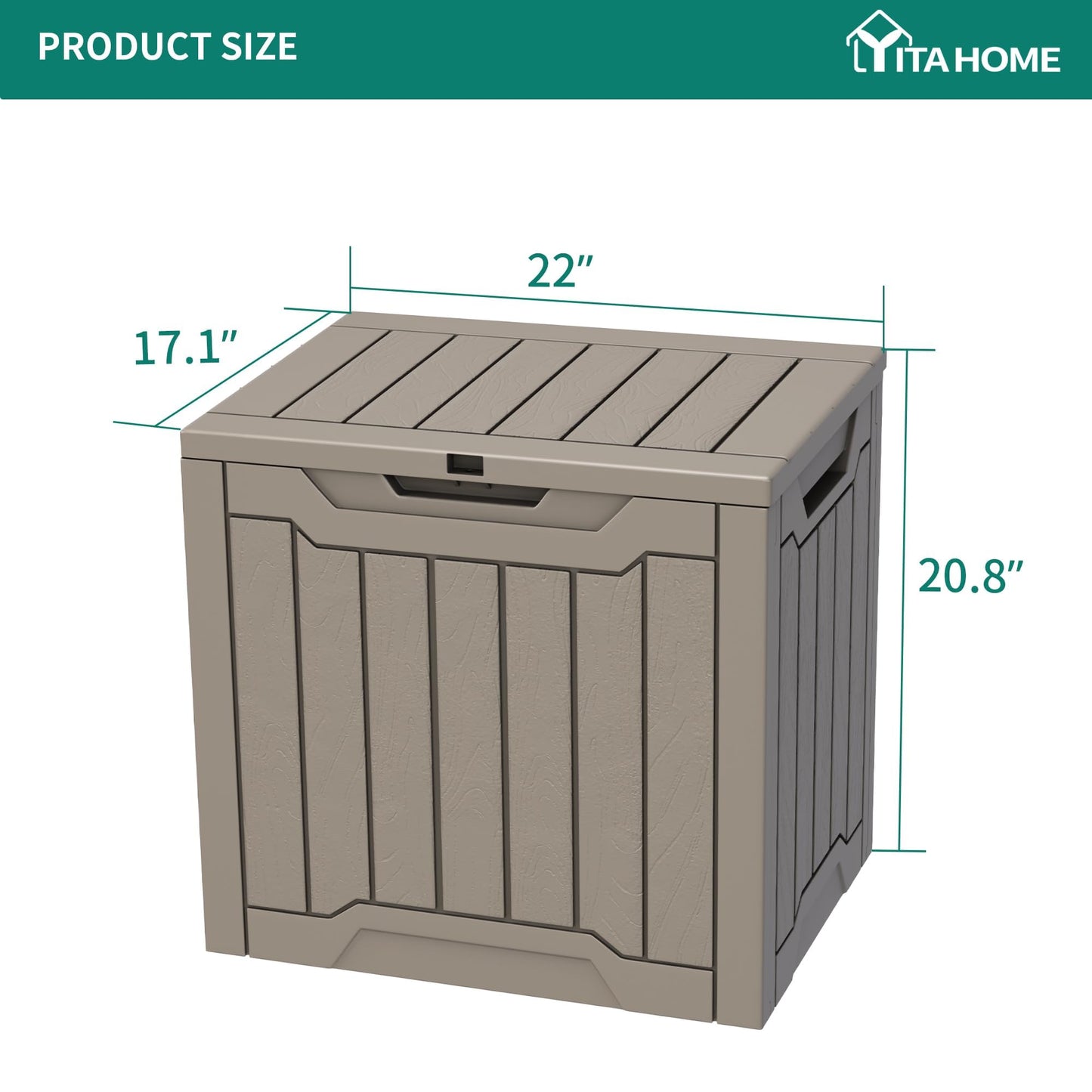 YITAHOME 31 Gallon Outdoor Storage Deck Box, Waterproof Resin Package Delivery and Storage Box with Lockable Lid for Patio Furniture Cushions, Pool Accessories, Garden Tools, Taupe 🍁 All In One Marketplace Canada
