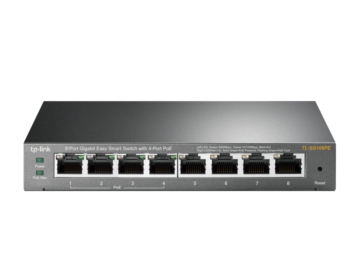 TP-Link 8–Port Gigabit PoE Switch, 4 PoE+ Ports @64W, Easy Smart (TL-SG108PE) 🍁 All In One Marketplace Canada