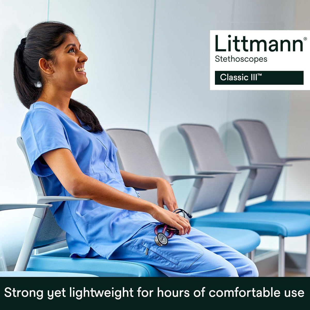 3M Littmann Classic III Monitoring Stethoscope, 5803, More Than 2X as Loud*, Weighs Less**, Stainless Steel Black-Finish Chestpiece, 69 cm (27") Black Tube, Stem and Headset 🍁 All In One Marketplace Canada