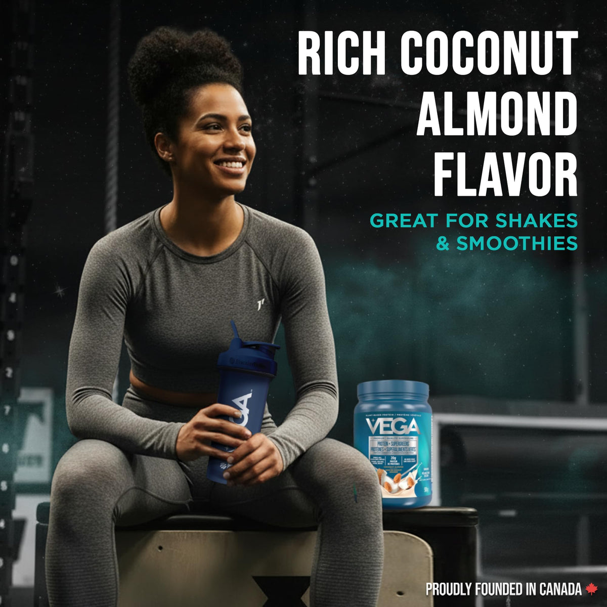 Vega Protein + Supergreens Vegan Plant Based Protein Powder – 20g Organic Pea Protein, Dairy-free, Healthy Breakfast Shake – Coconut Almond, 18 Servings, 518 grams (Pack of 1) 🍁 All In One Marketplace Canada